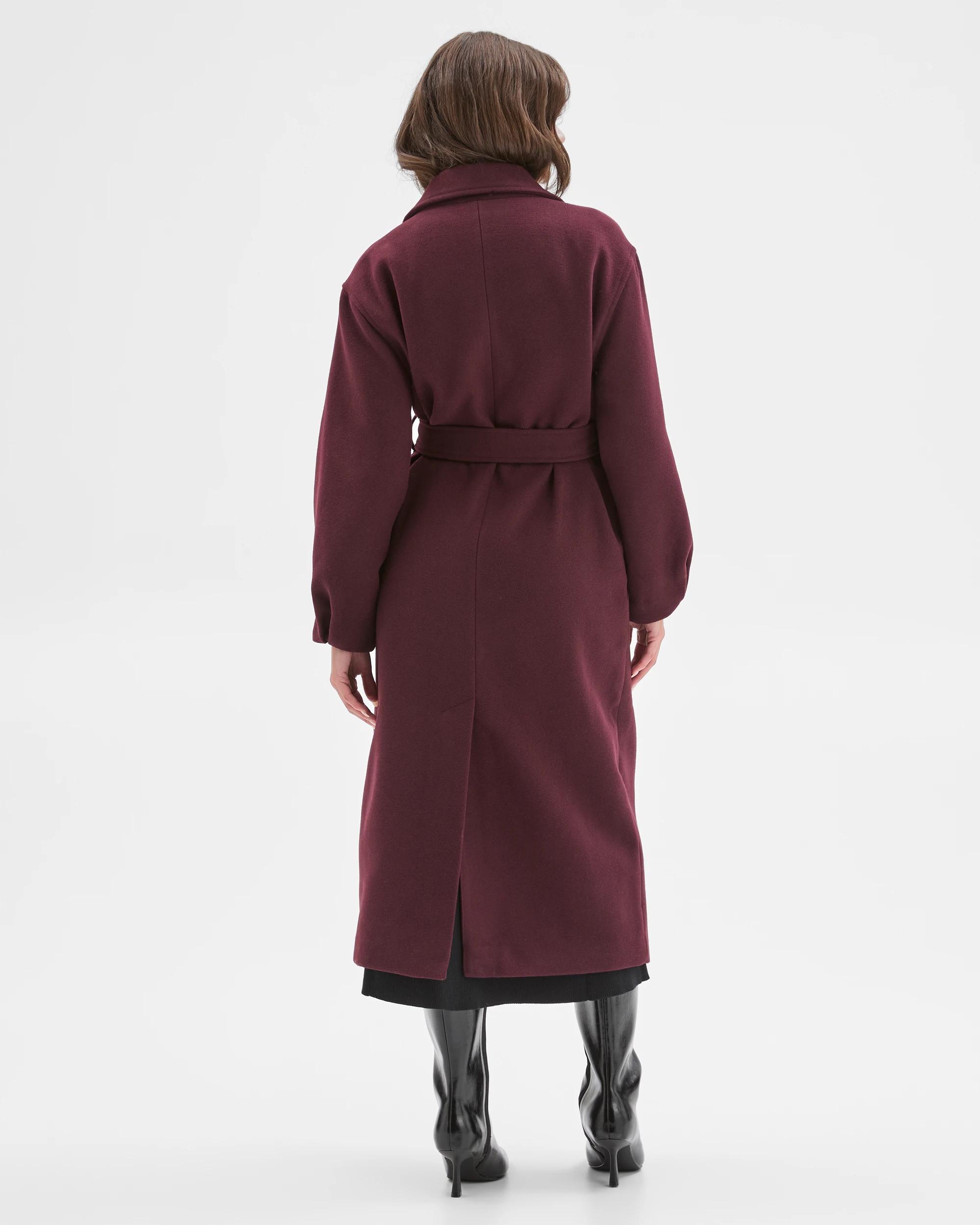 7 Target Petites Petites Long Sleeve Wrap Coat PINOT BURGUNDY, 7 of 7