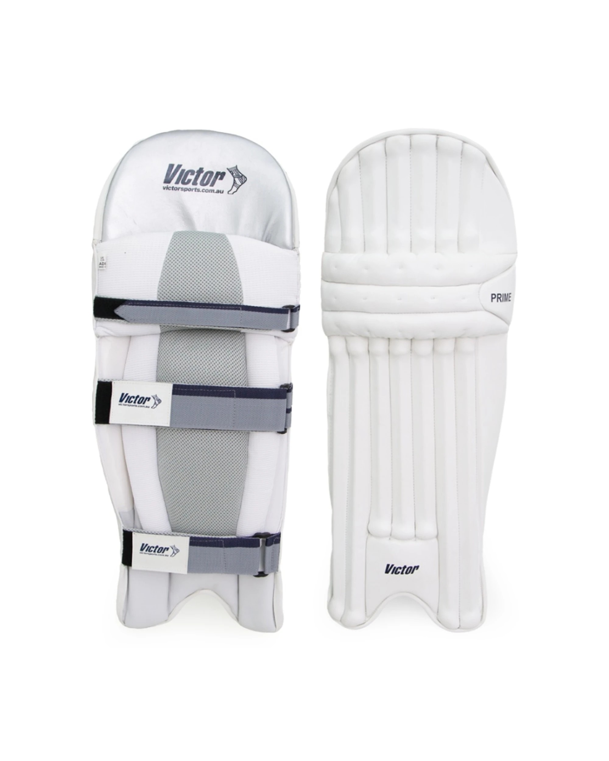 2 Victor Sports Prime Cricket Batting Pads 7 Bar Cane Soft Adult Left Handed - White, 2 of 3