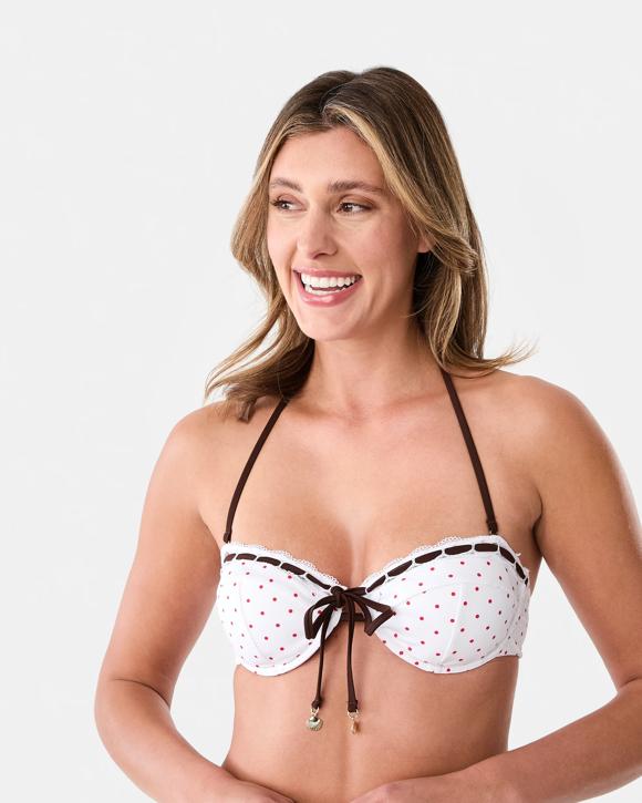 Swimwear Lace Trim Balconette Bikini Top