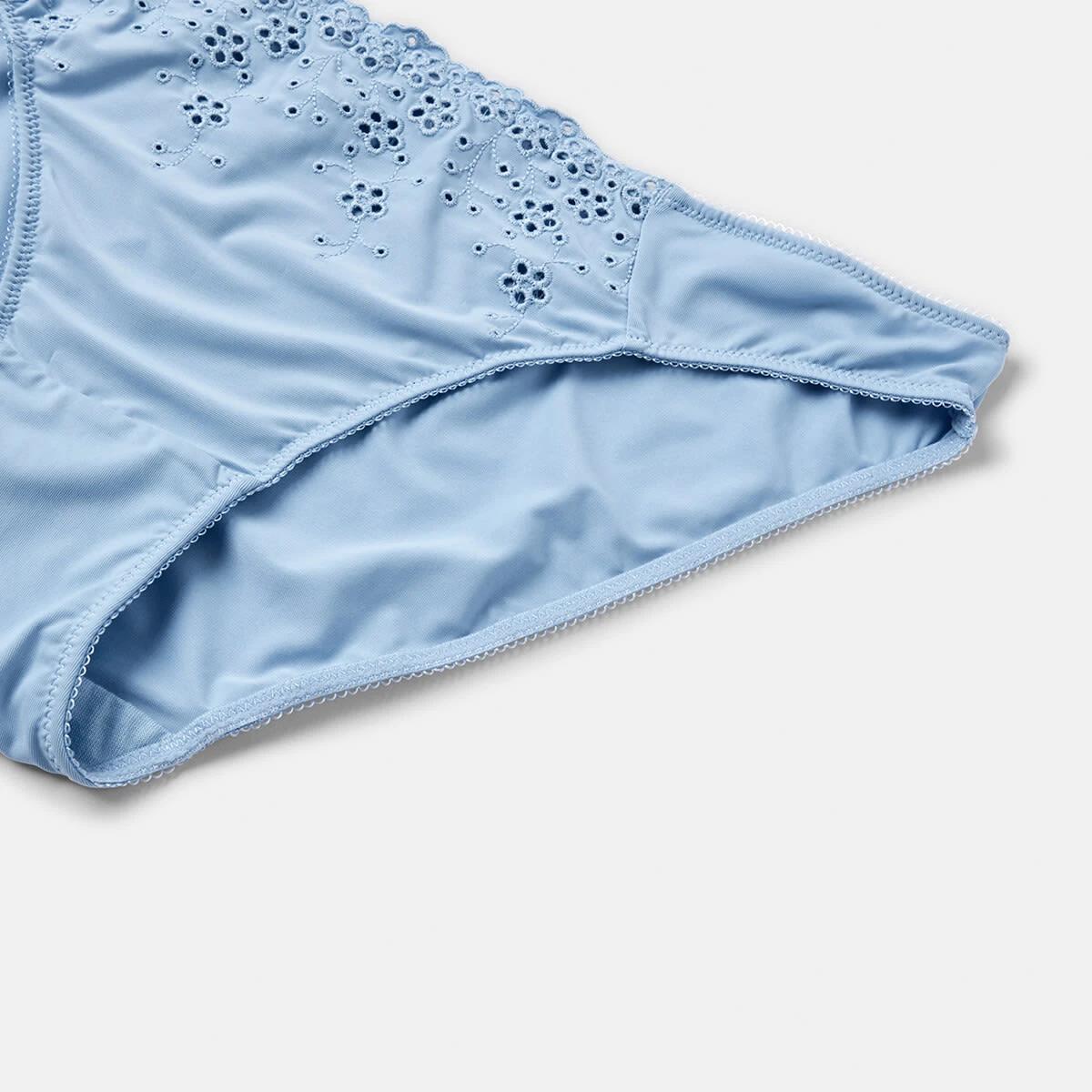 7 Co-ordinated Broderie Bikini Briefs Fthr Blue, 7 of 7