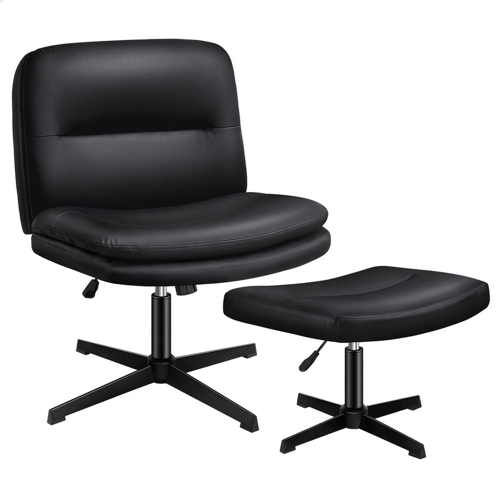 1 Alfordson Office Chair Computer Executive Seat Work Ottoman PU Leather - Black, 1 of 10