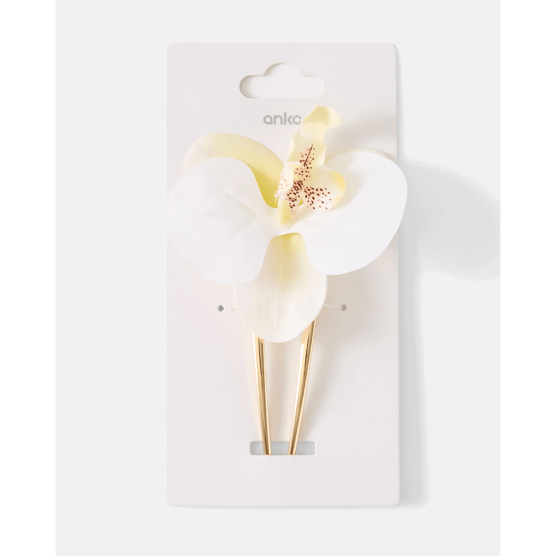 4 Orchid French Hair Pin - White, 4 of 4