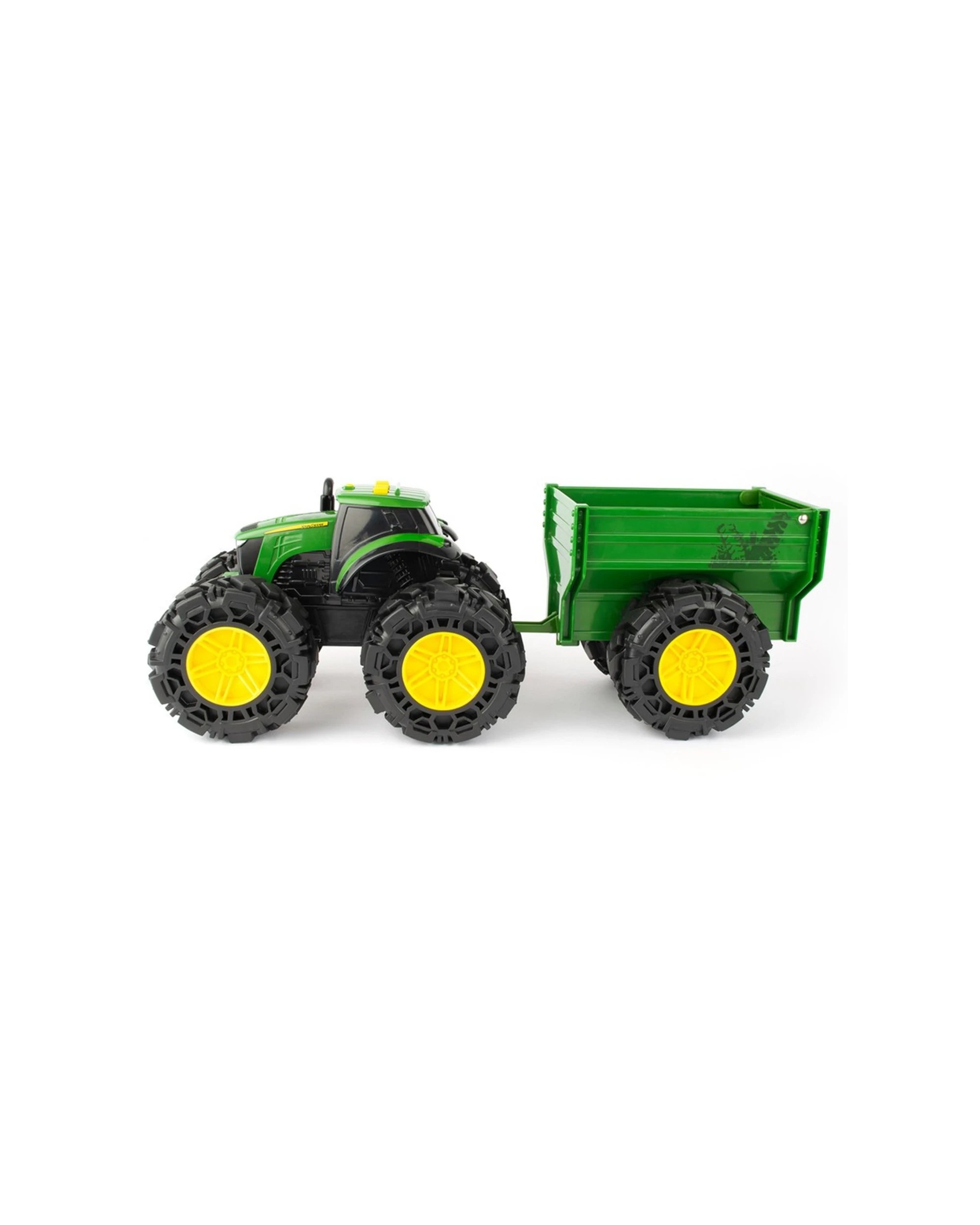 7 John Deere Monster Treads Tractor With Wagon Lights Sounds And Super Bouncy Tyres Kids Toy - Green, 7 of 8