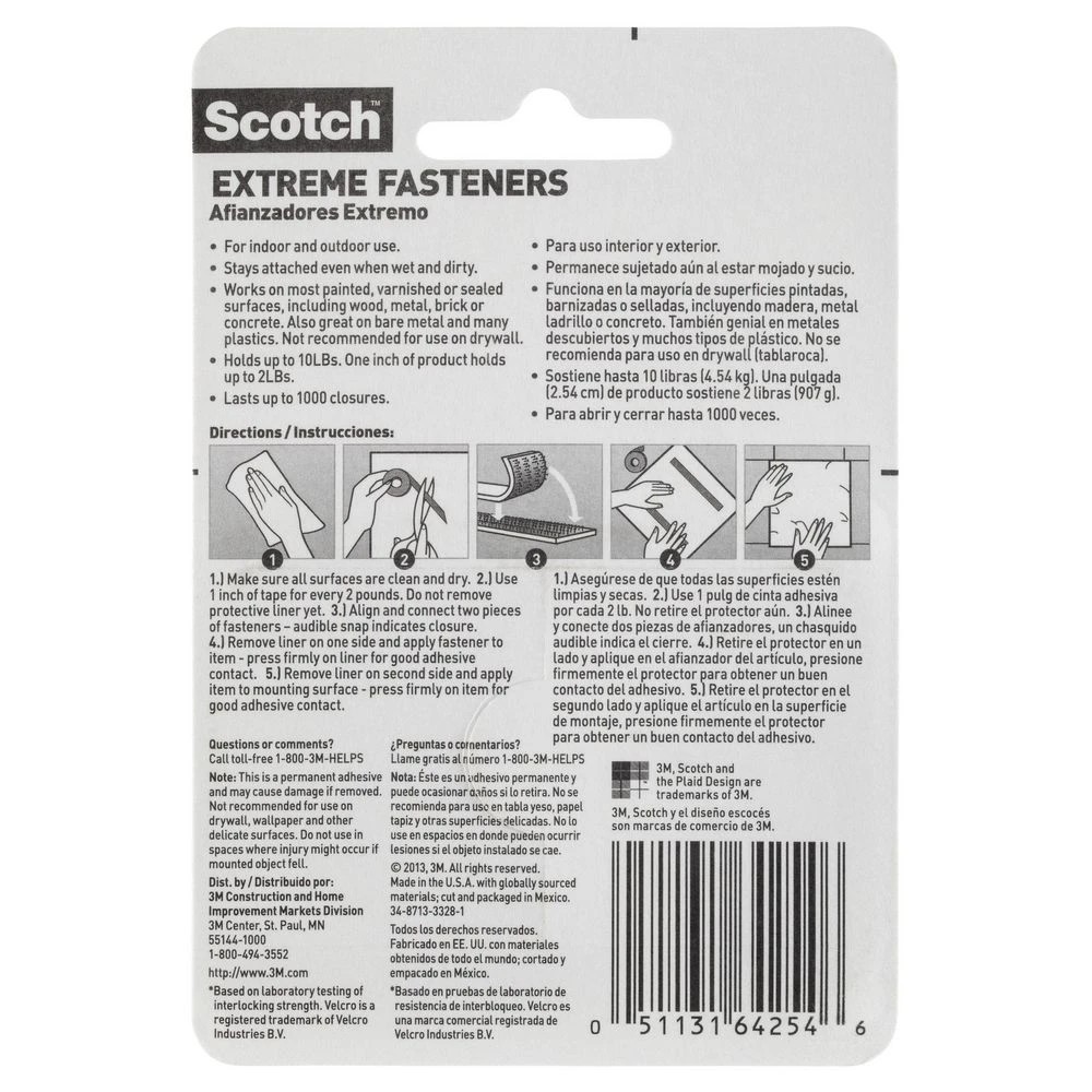 2 Scotch Fasteners 25mm x 76mm Black 4 Pack, 2 of 5