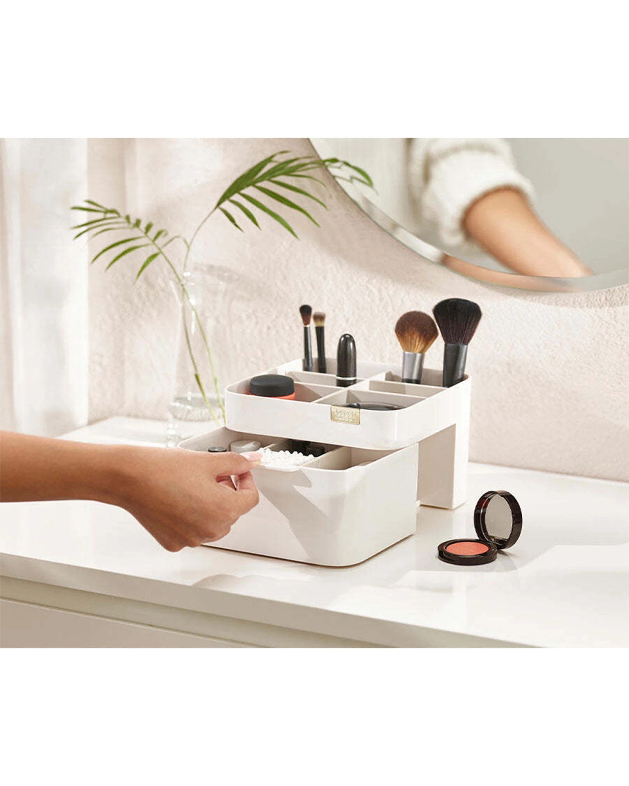 2 Joseph Joseph Viva Cosmetic Organiser With Drawer Practical Stylish Storage Organizer Shell - White, 2 of 6