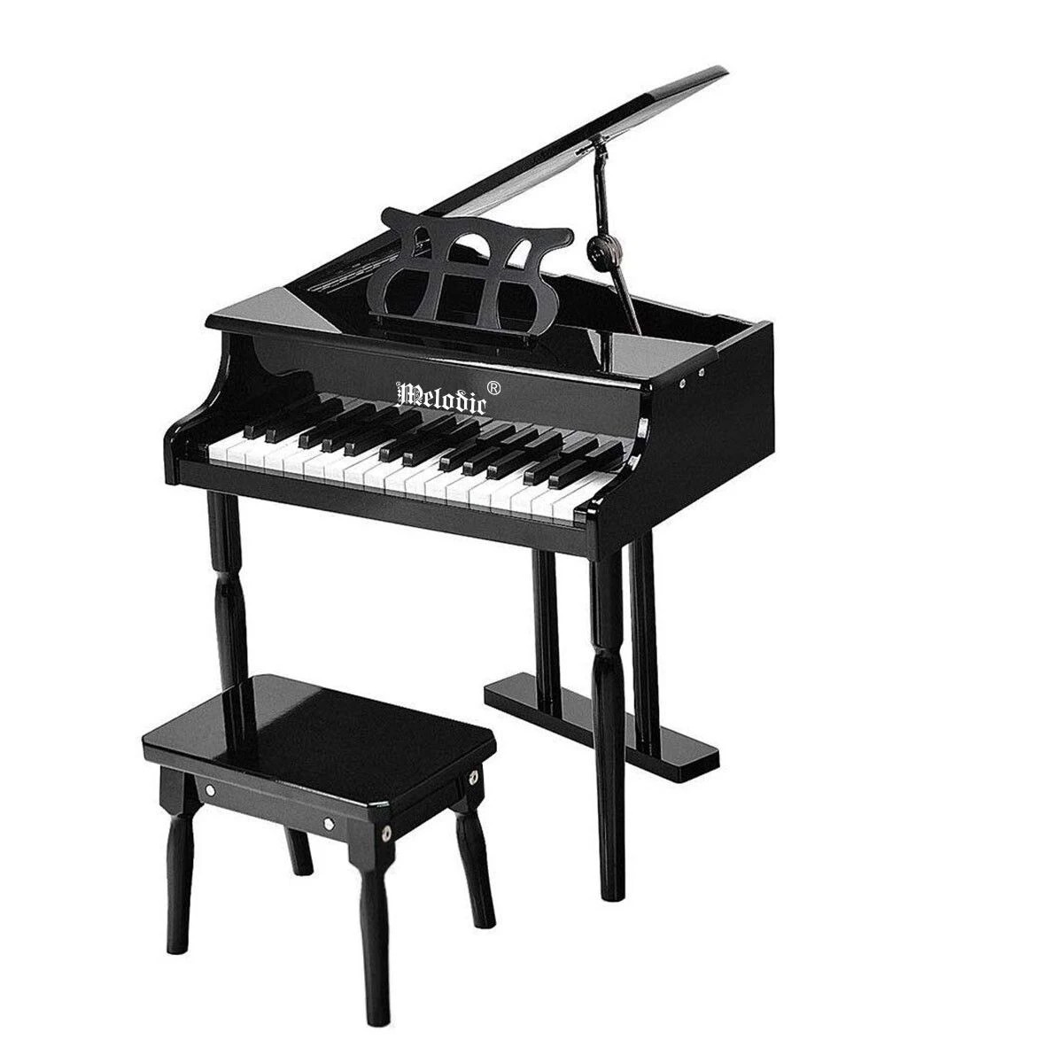4 MELODIC 30 Key PianoChildren Kids Grand Piano Wood Toy w/ Bench, 4 of 4