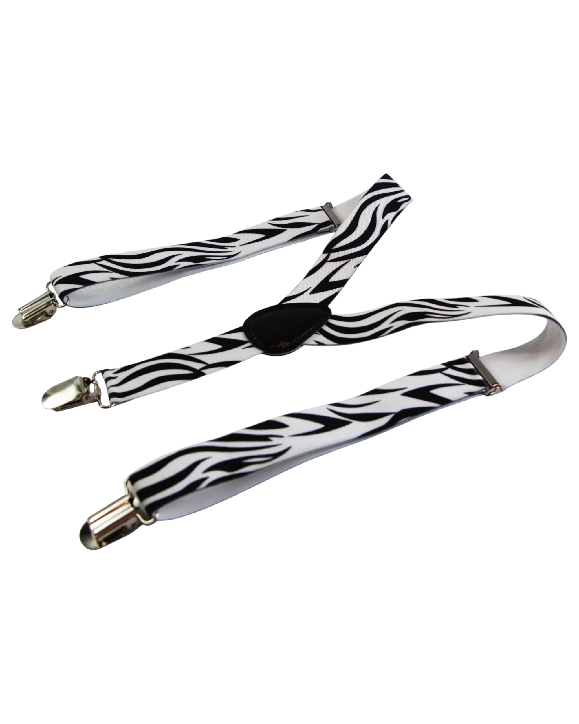 2 Zasel Boys Adjustable White & Black Zebra Patterned Suspenders - Multi - Multi, 2 of 4