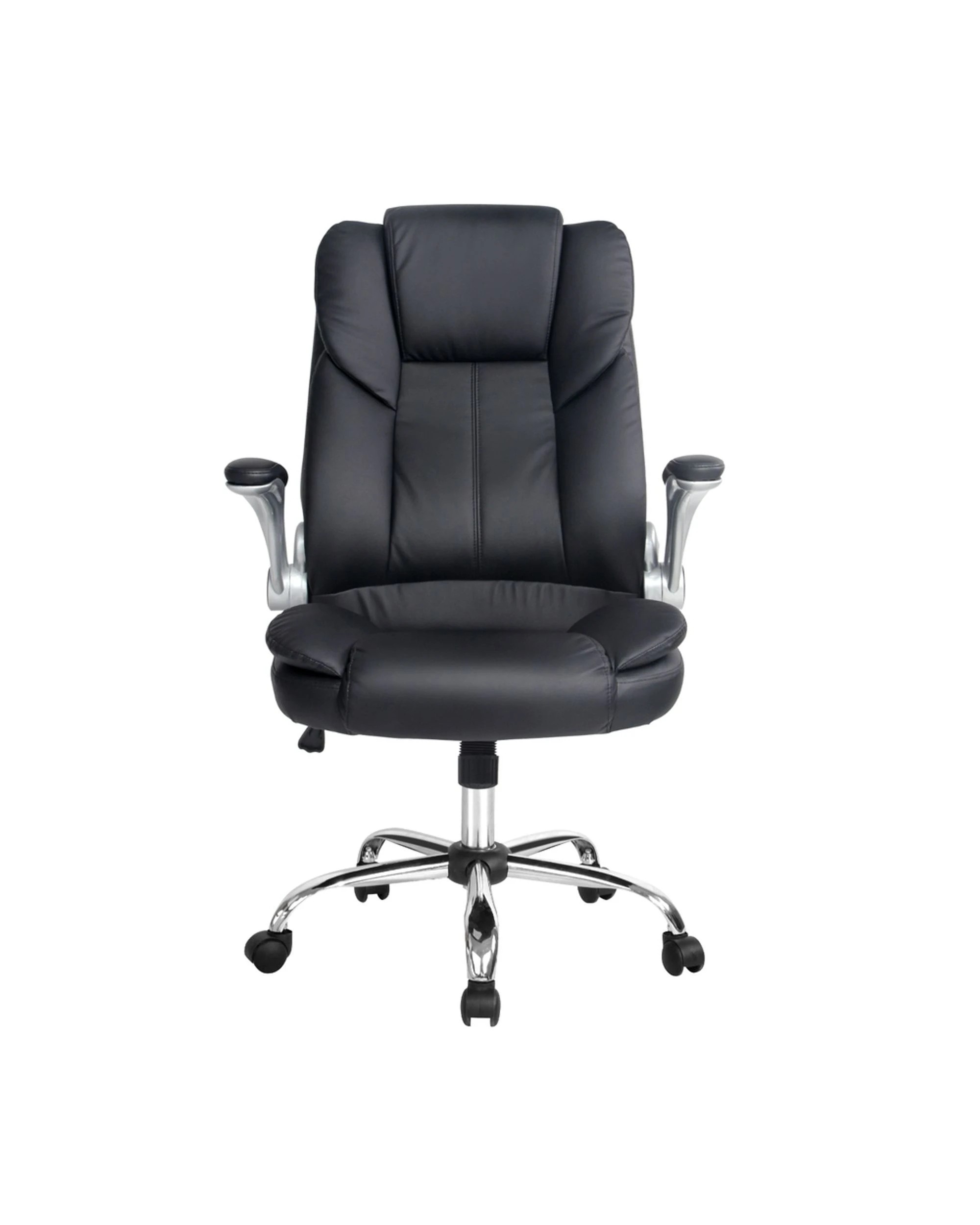 3 Artiss Executive Office Chair Leather Tilt - Black, 3 of 10