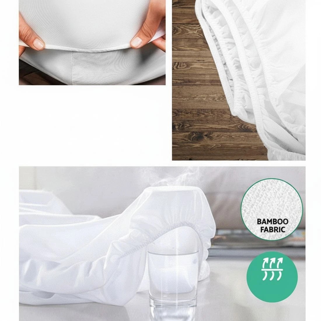 6 Giselle Bedding Mattress Protector Double - White, 6 of 8