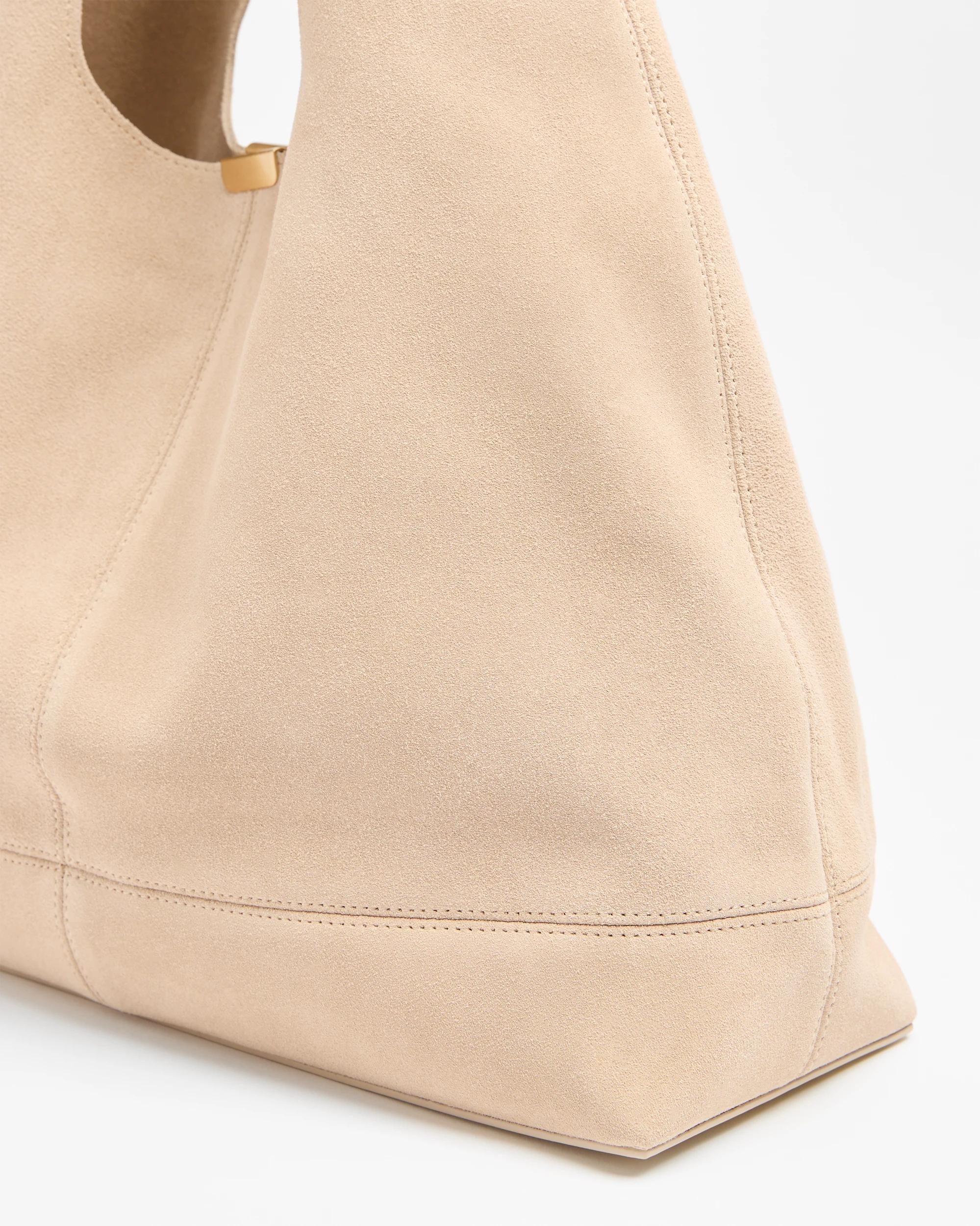 2 Target Premium Suede Leather Slouch Shoulder Bag SAND, 2 of 4