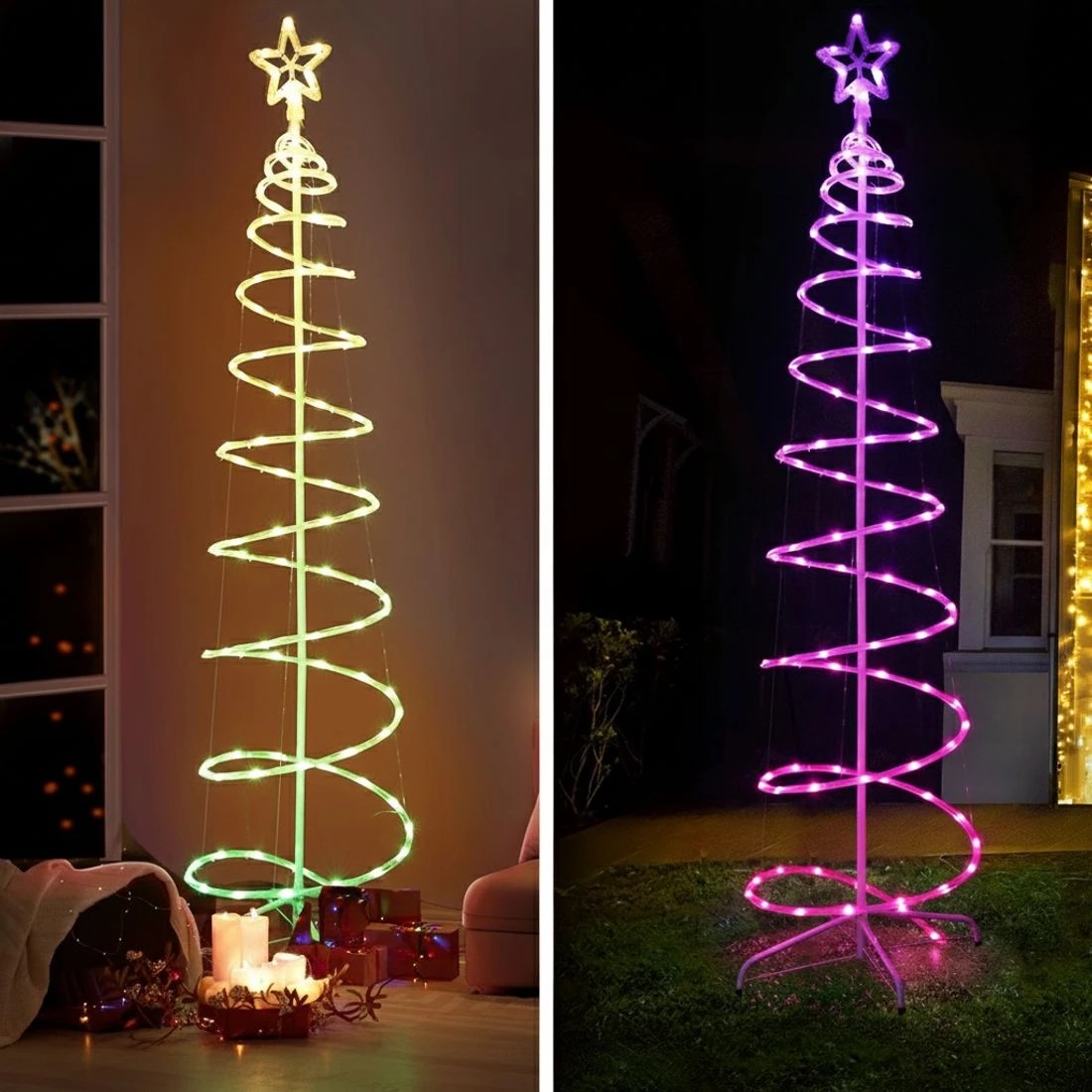 5 Jingle Jollys Christmas Tree 1.8m 100 RGB LED Rope Lights Xmas Trees Decoration - Multi, 5 of 7