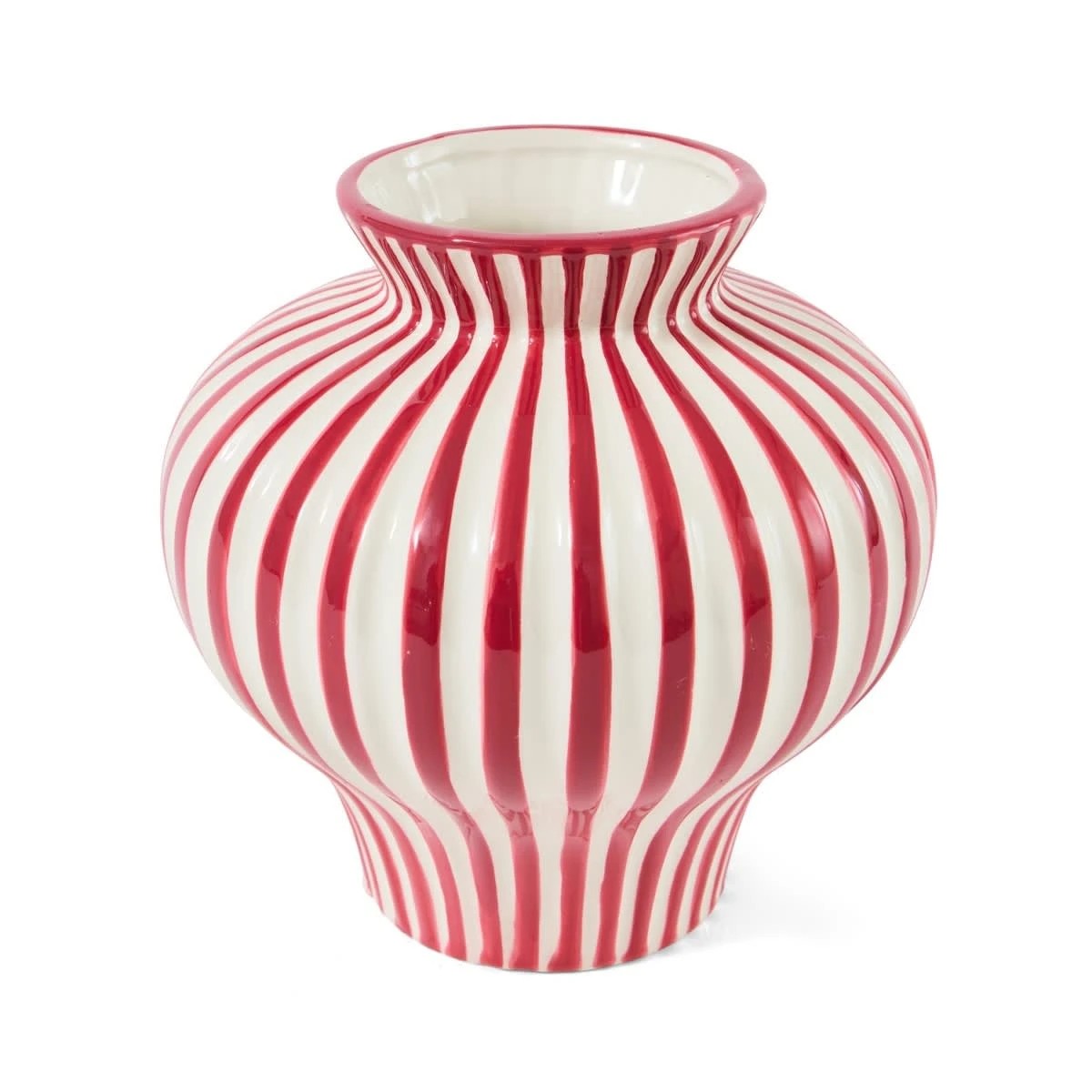 3 Red Stripe Ceramic Vase, 3 of 4