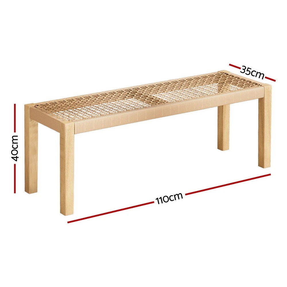 2 Gardeon Outdoor Garden Bench Seat Dining Benches en 2 Seater Patio Furniture - Natural, 2 of 5