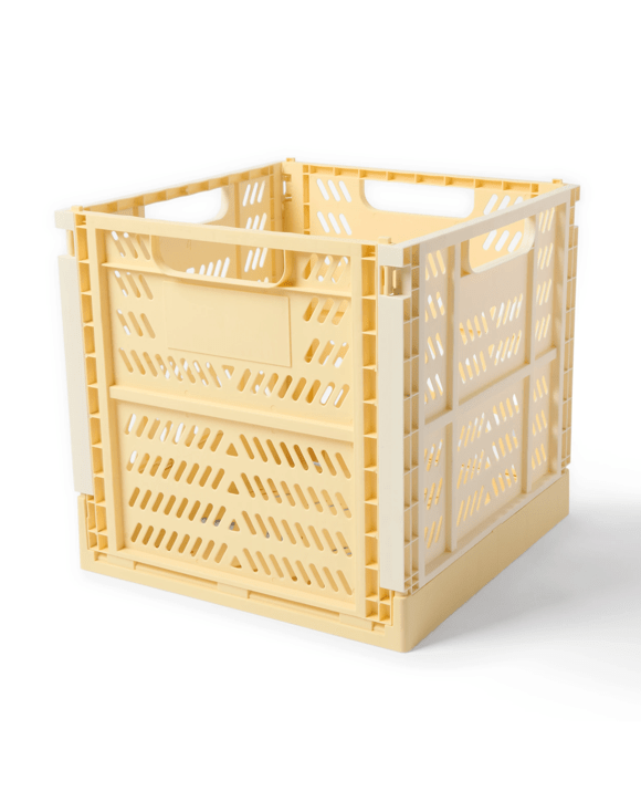 17L Square Collapsible Crate - Yellow