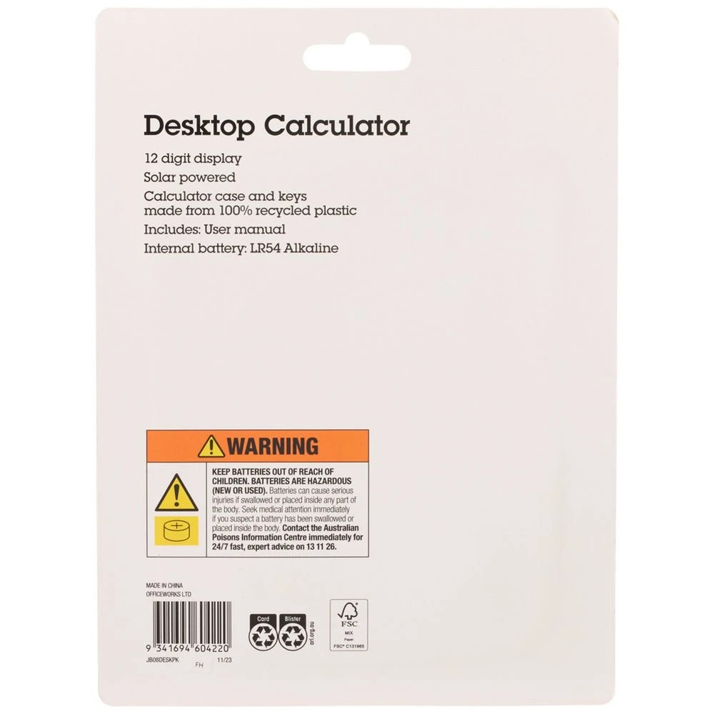 3 J.Burrows 12 Digit Desktop Calculator Pink, 3 of 4