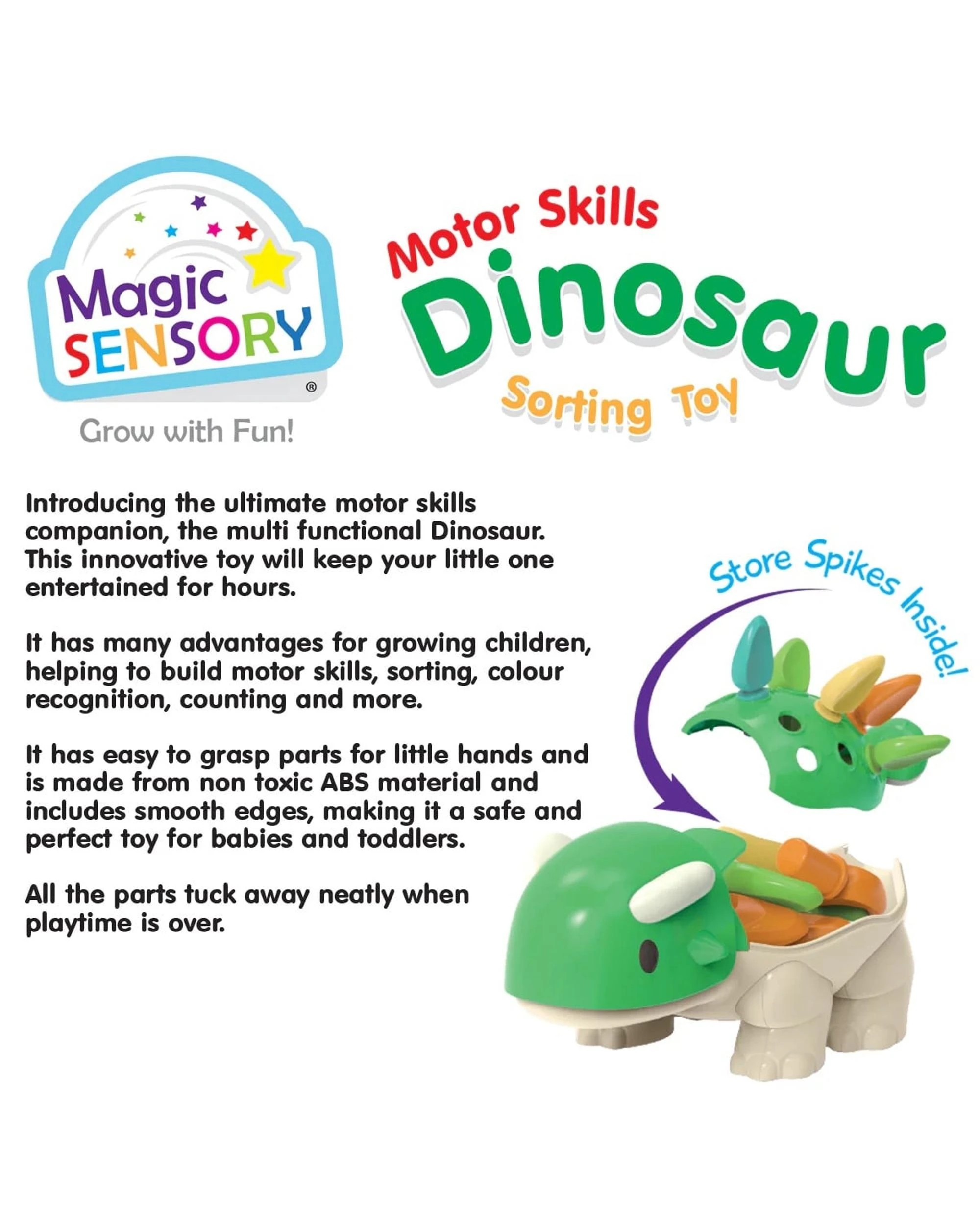 3 Magic Sensory Motor Skills Dinosaur Sorting Toy, 3 of 7