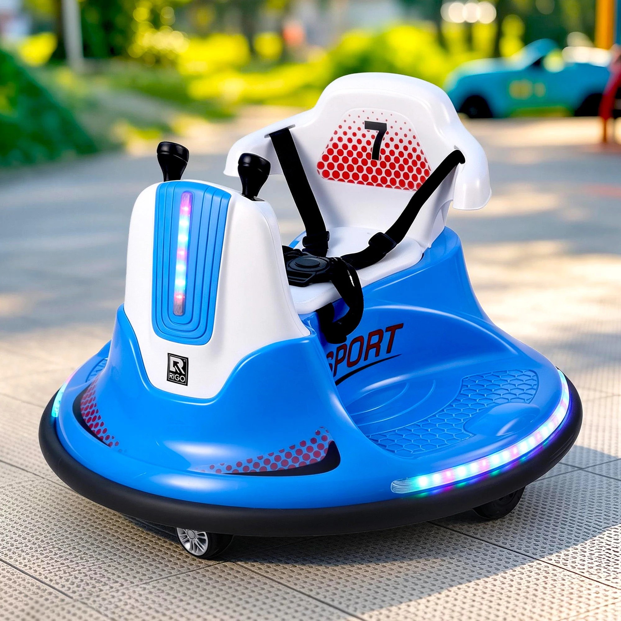 10 Rigo Ride on Cars Kids Bumper 12V Ride on Toy Toddler Remote Control - Blue, 10 of 10