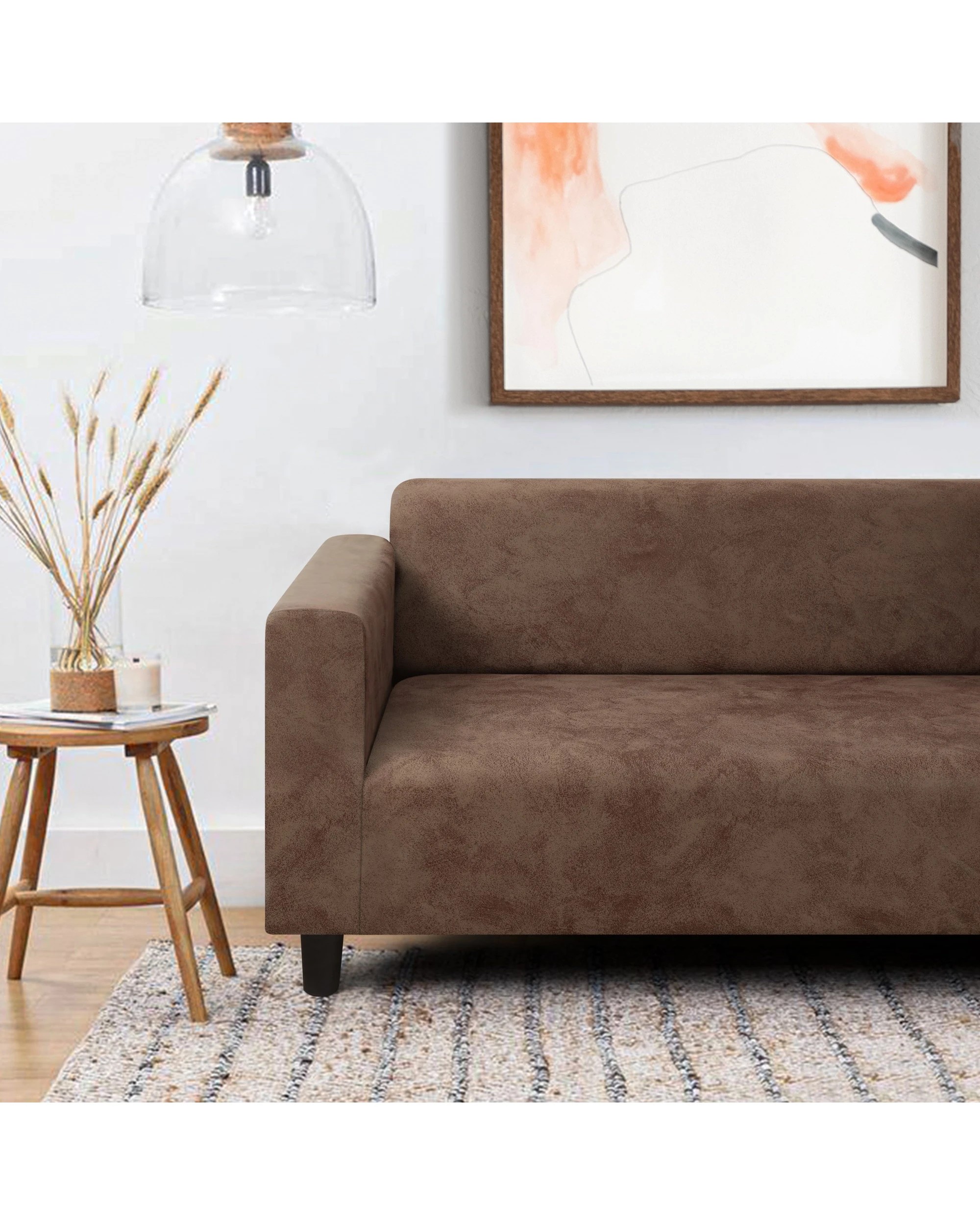 2 Sherwood Home Premium Faux Leather 3 Seater Couch Sofa Cover - Light Leather, 2 of 5