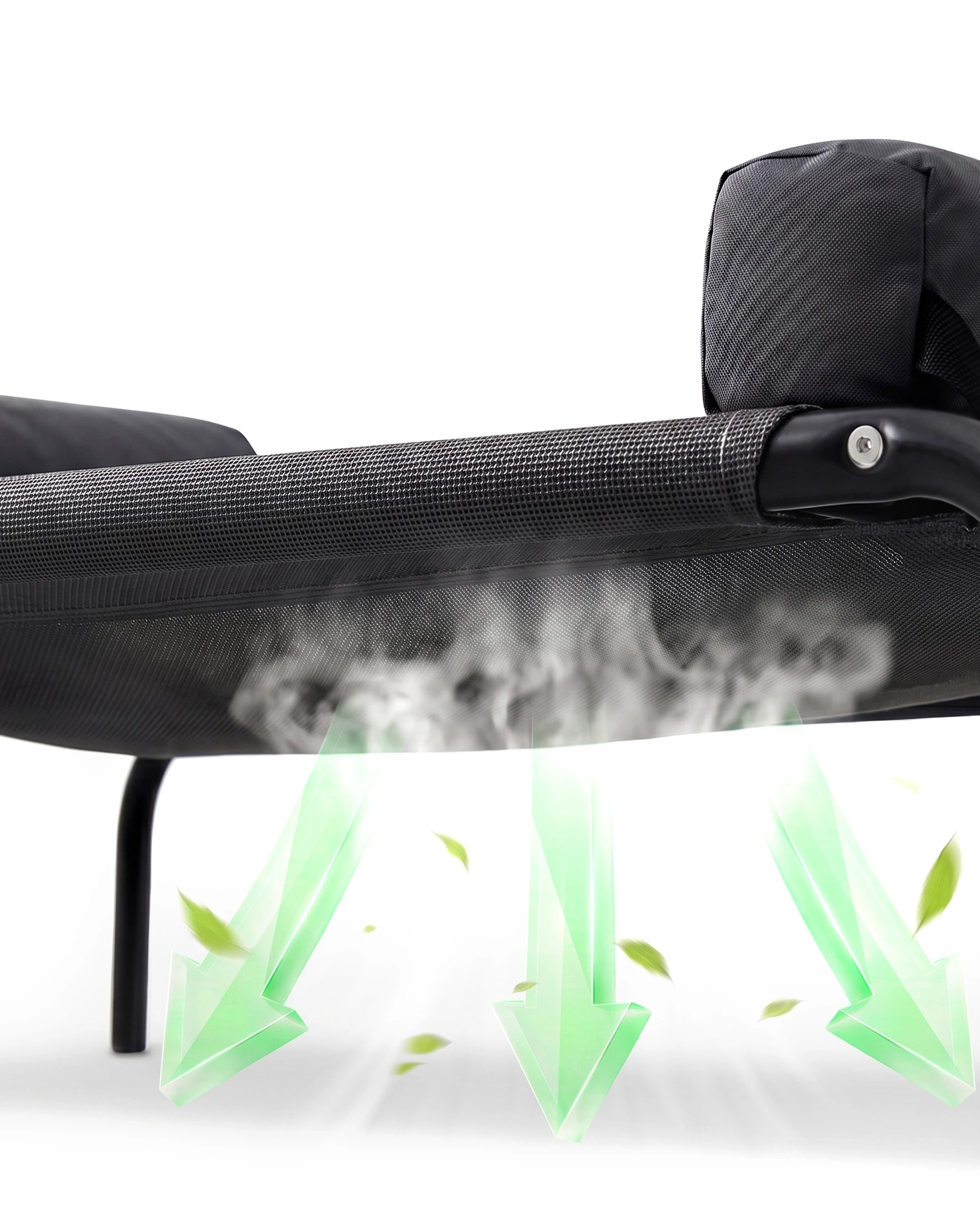 7 Petzly 80x107cm Elevated Trampoline Bolster Raised Pet Dog Bed Black, 7 of 8