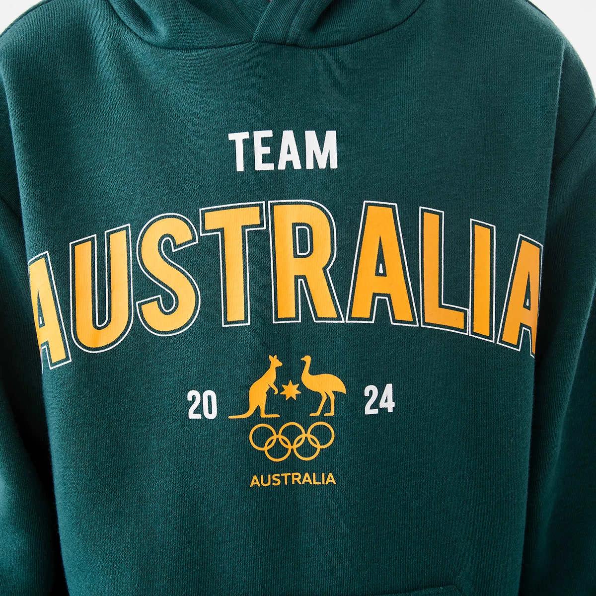 4 Active Kids Olympics Team Aus Youth Hoodie Oz Green, 4 of 9
