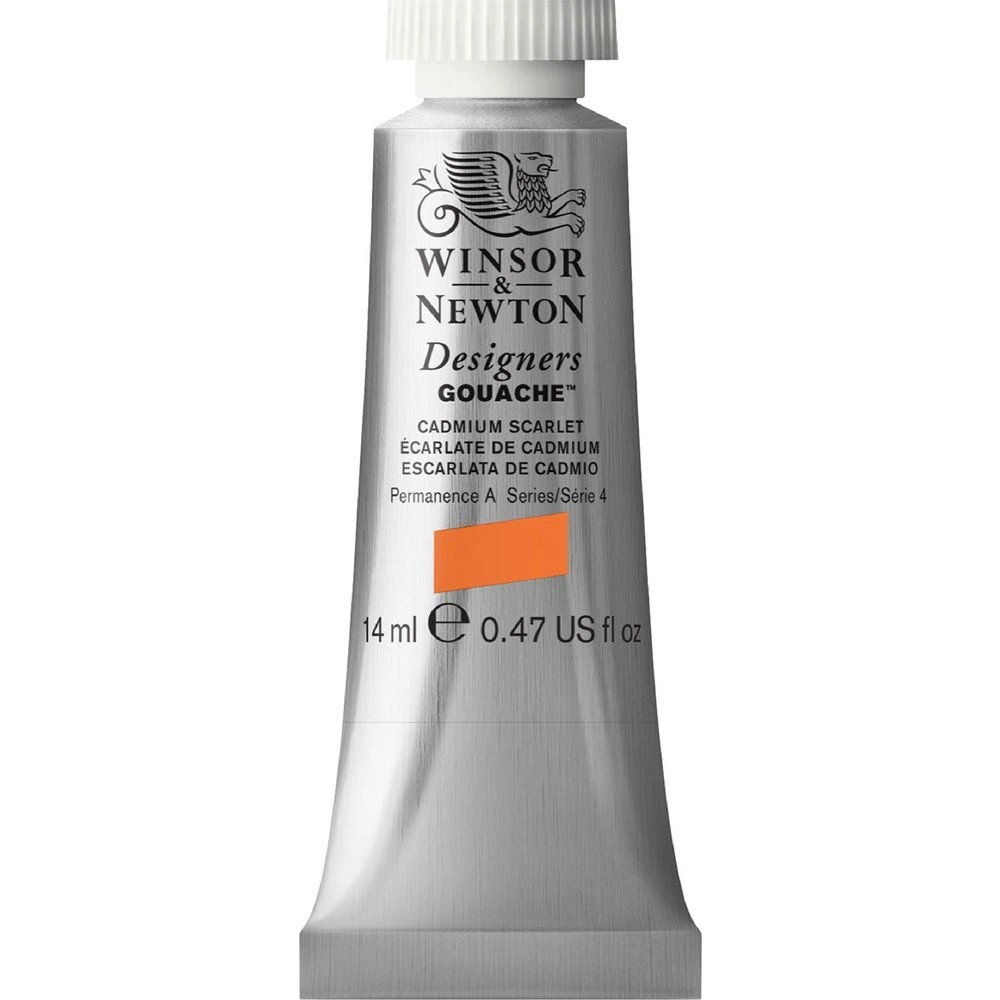 1 Winsor & Newton Designers Gouache 14mL Cadmium Scarlet S4, 1 of 1