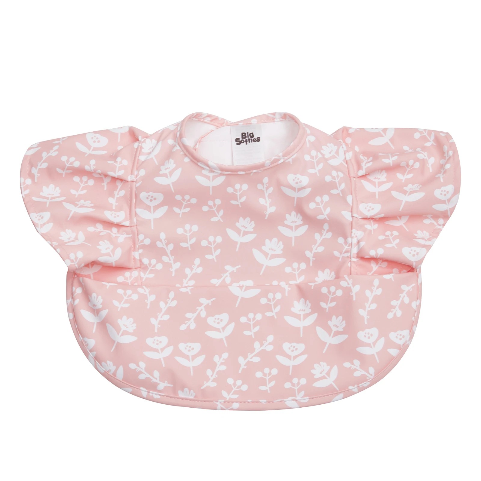 3 Big Softies 2 Pack Recycled pouch bibs wipe free Rose, 3 of 5
