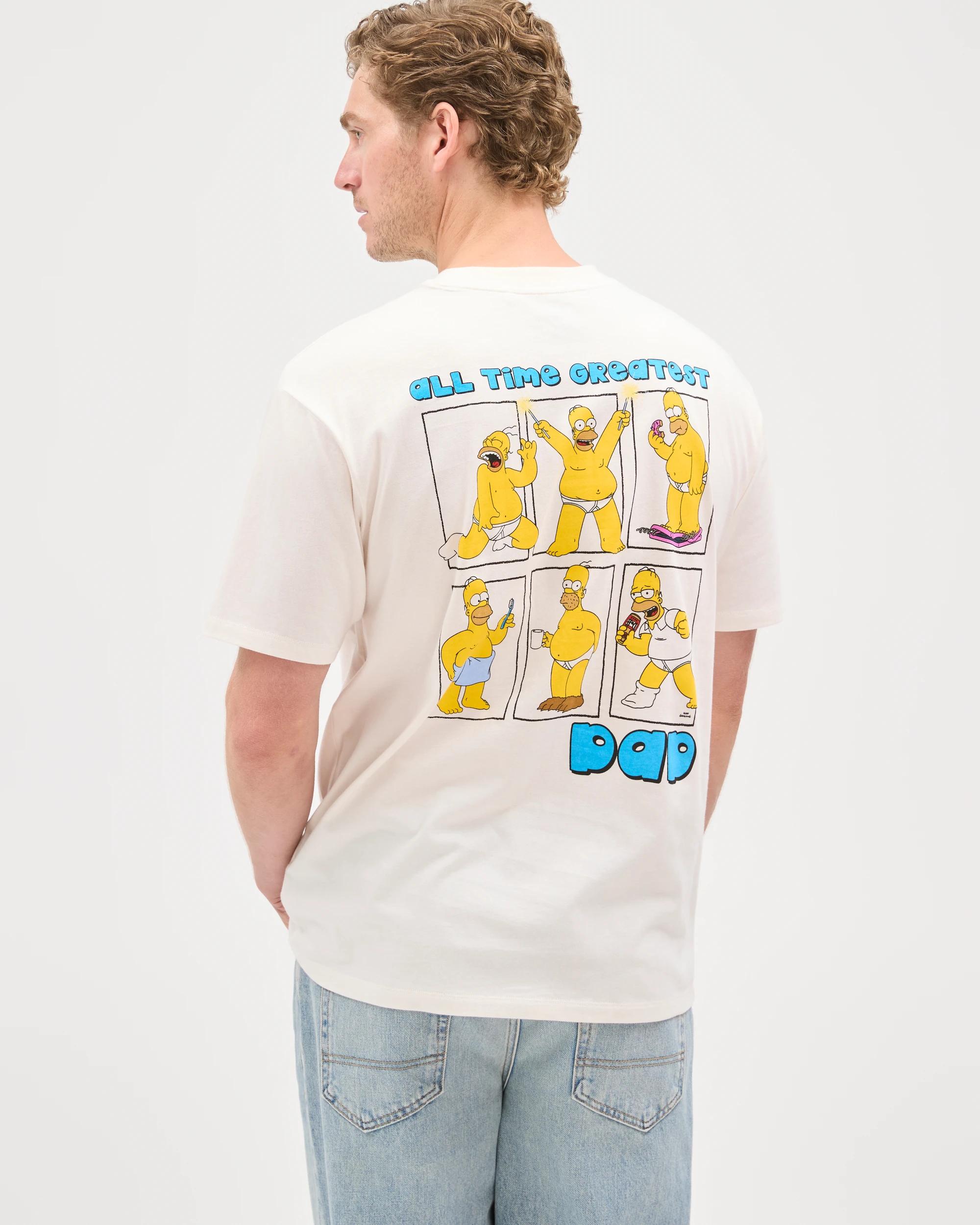 1 The Simpsons Australian Cotton T-Shirt WHITE FATHER OF THE YEAR, 1 of 7