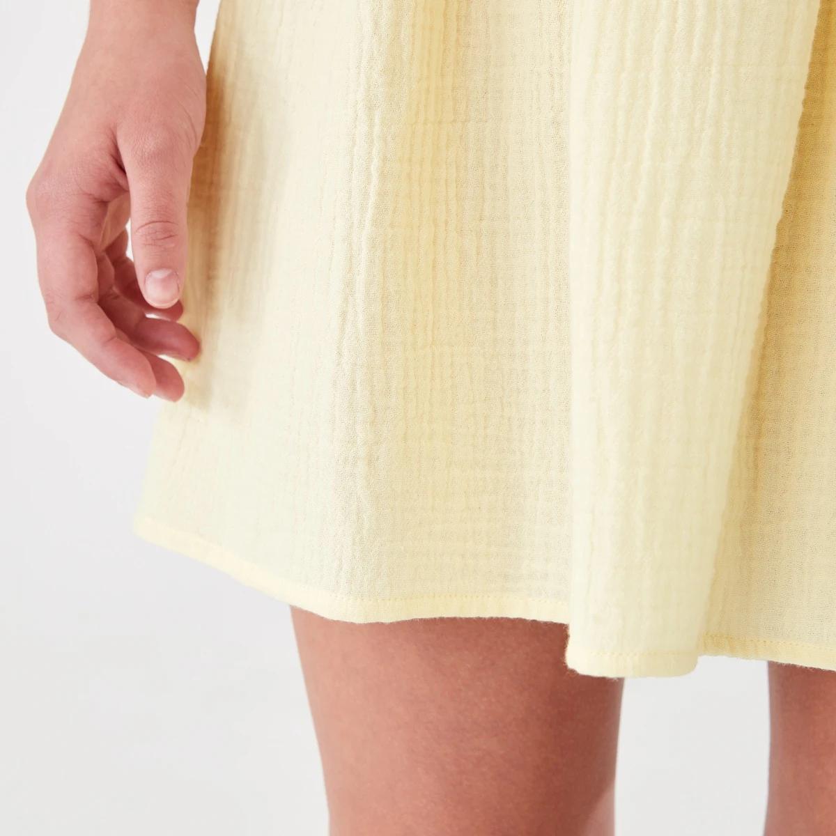 6 Shirred Frill Dress BUTTER CREAM, 6 of 8