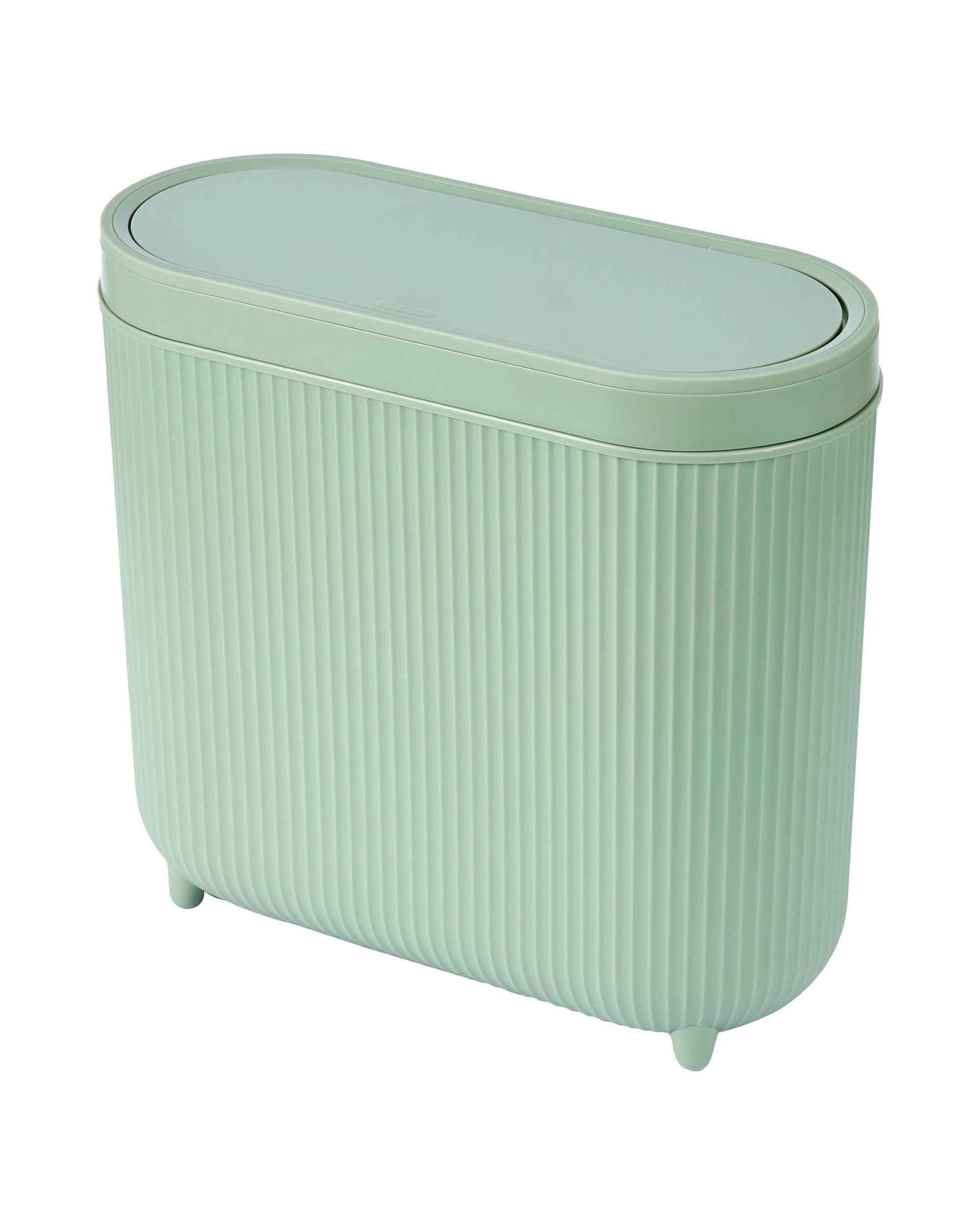 1 8L Push Top Bin - Sage, 1 of 7
