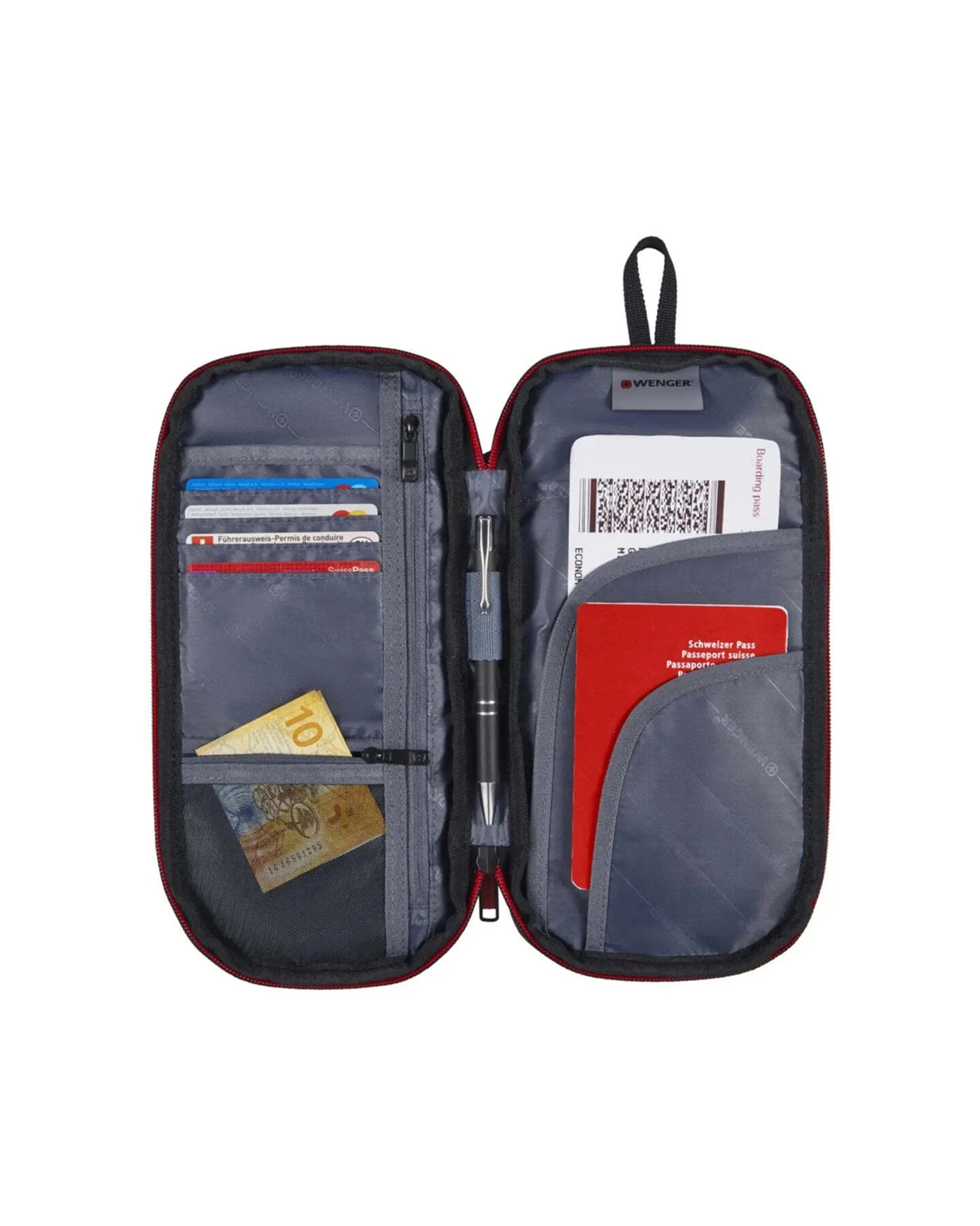 2 Wenger Travel Document Organiser RFID Protection Passport Ticket Holder - Black, 2 of 3