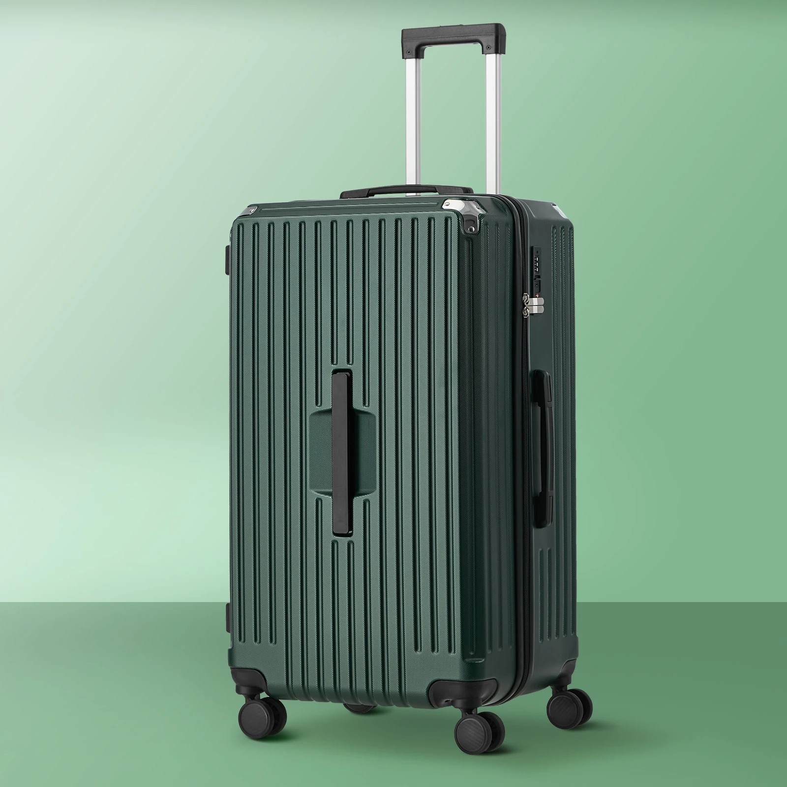3 Mazam 28" Luggage Suitcase TSA Hard Shell Case with Cup Holder - Green, 3 of 9