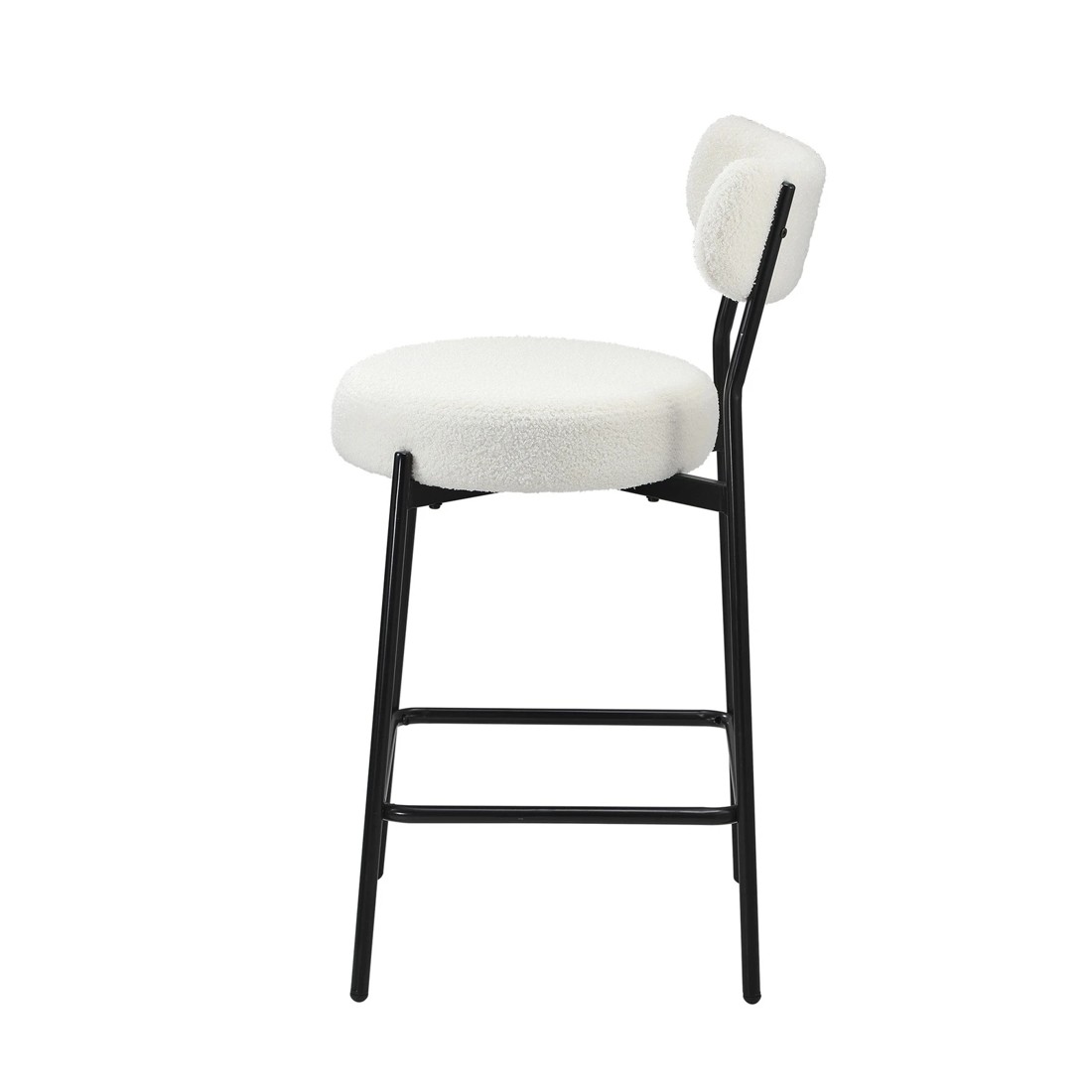 8 Oikiture 2x Bar Stools Kitchen Dining Chairs Counter Stool Boucle
 - White, 8 of 10
