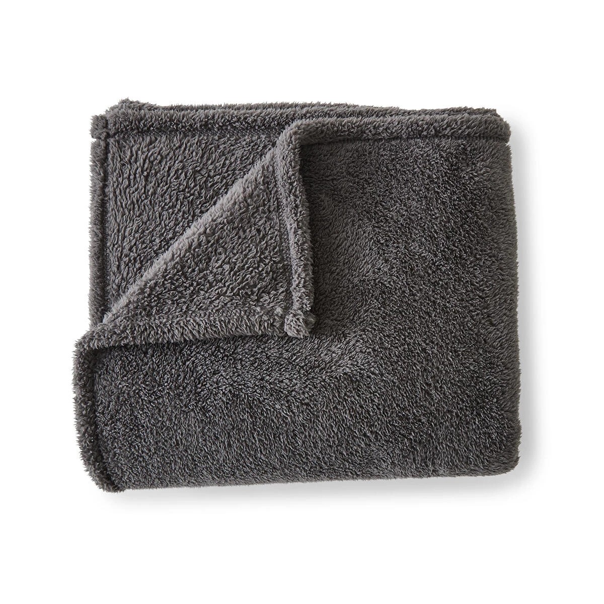 4 Teddy Fleece Throw - Charcoal, 4 of 6