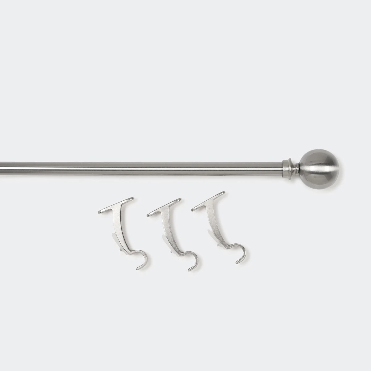 2 Extendable Curtain Rod Set - Silver, 2 of 3