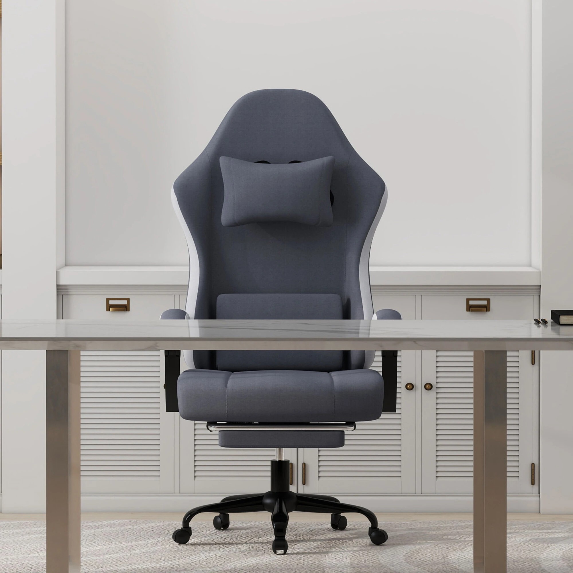 8 Levede Ergonomic Office Chair  PU Leather - Grey, 8 of 9