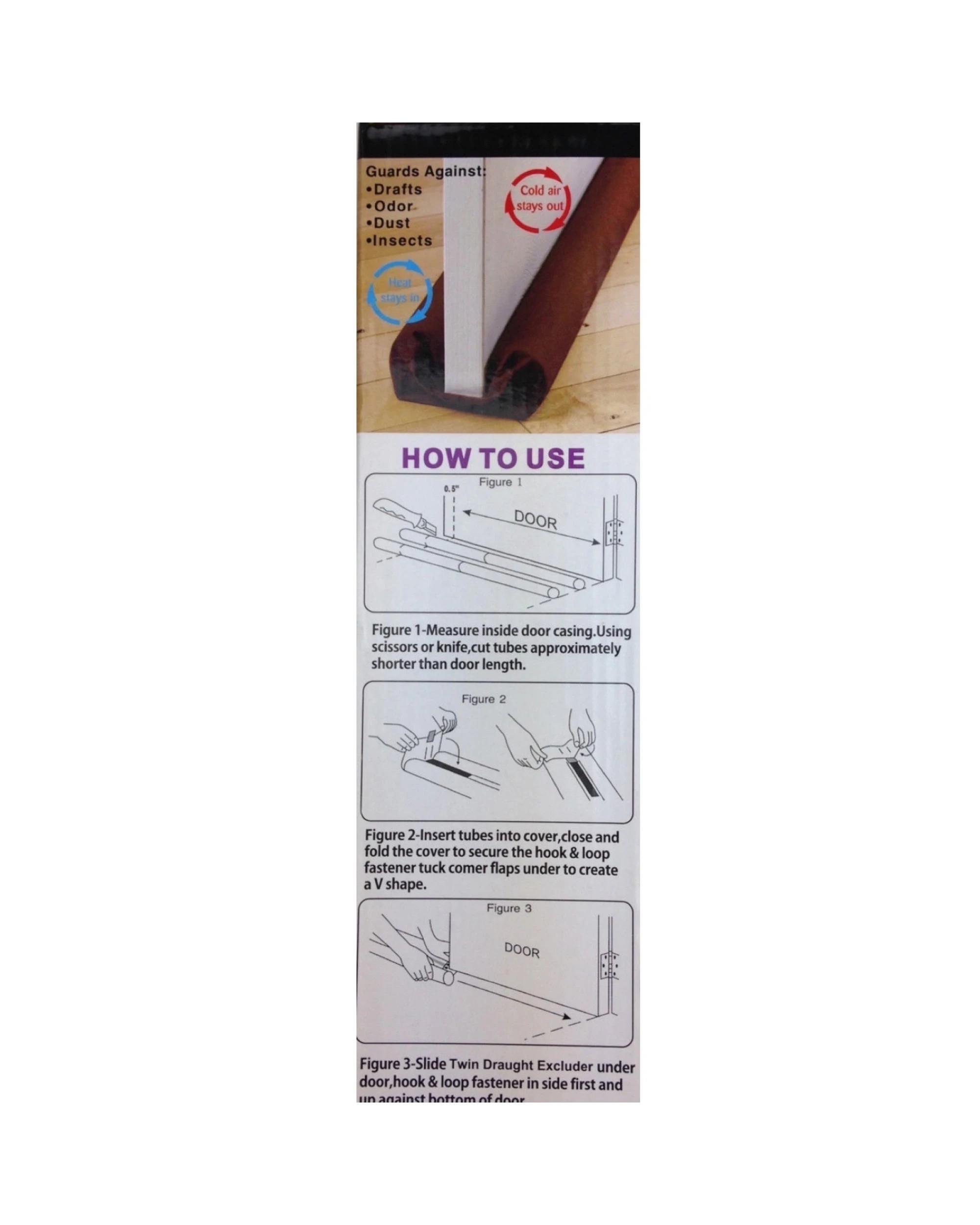 5 BR Home Twin Draft Stopper Double-Sided Door Guard Weather Seal, 5 of 5