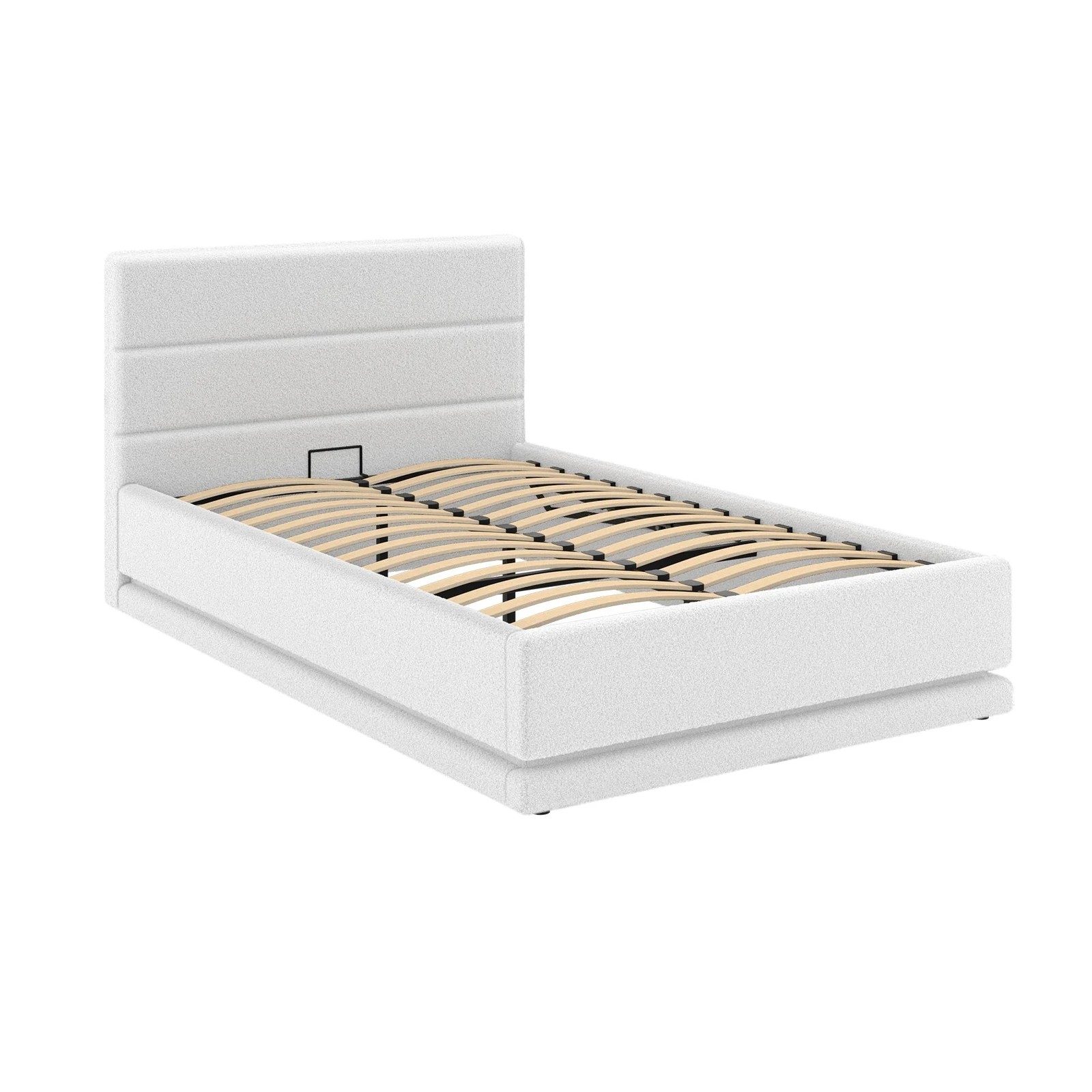 10 Alfordson Bed Frame Single Size Platform RGB LED Gas Lift Base Storage Boucle - White, 10 of 10