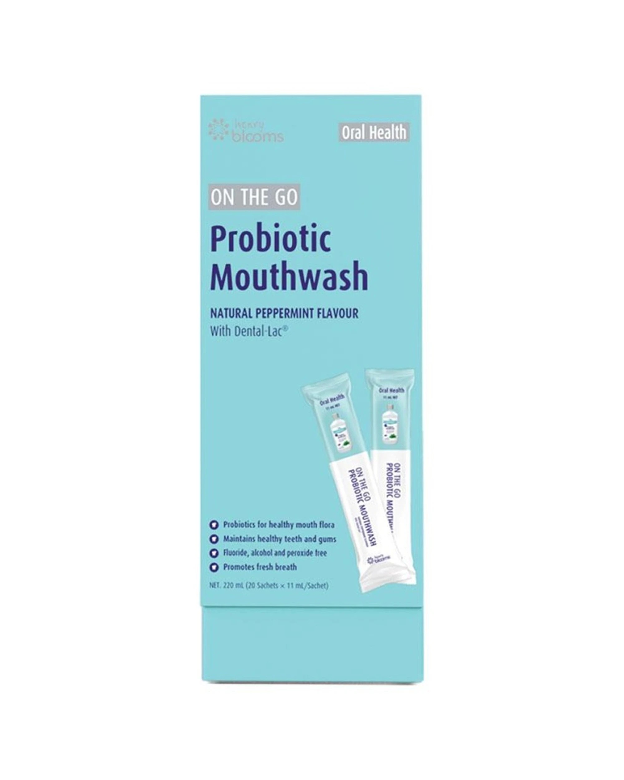 1 Henry Blooms On The Go Probiotic Mouthwash  20 x 11ml Sachets, 1 of 1