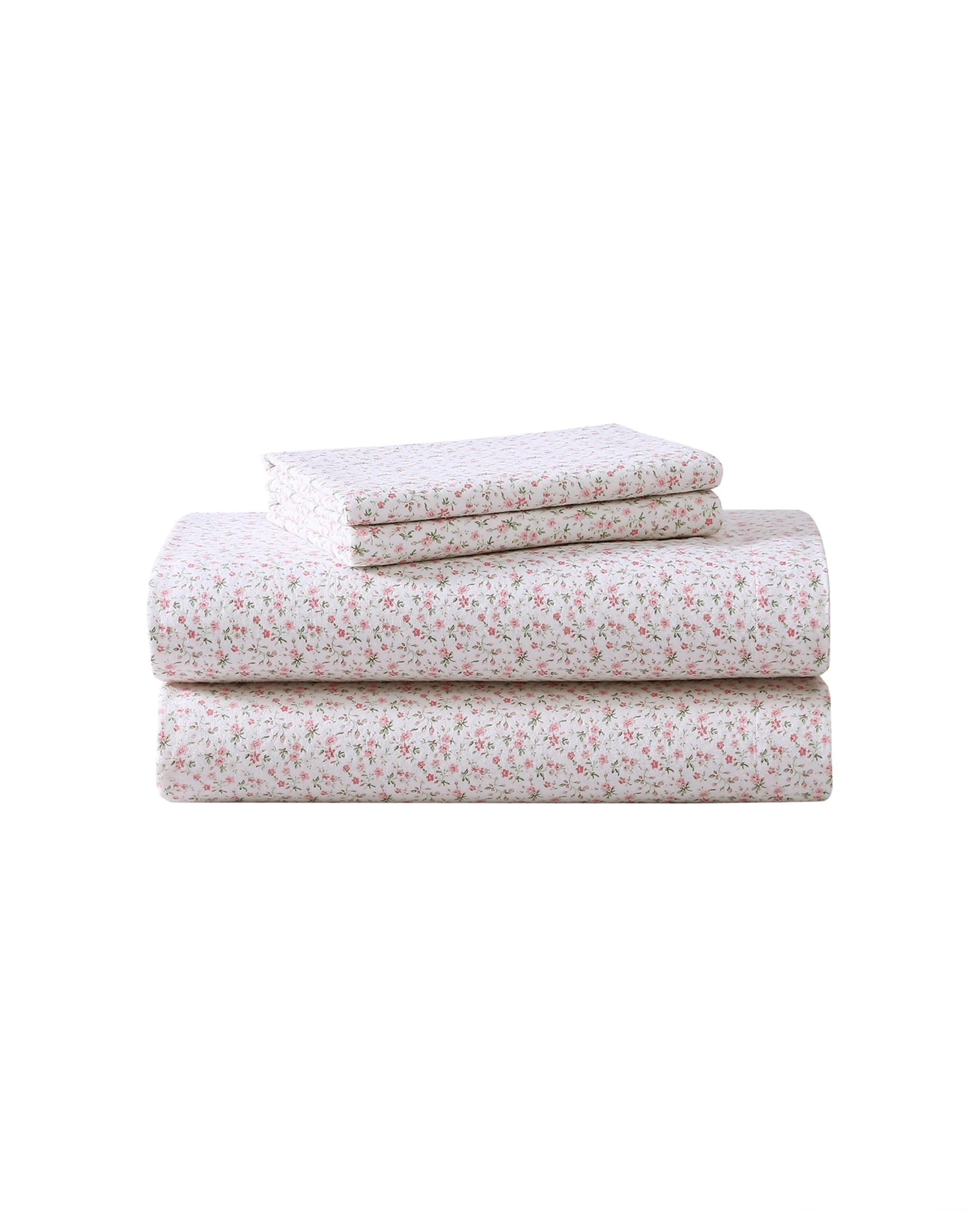 3 Laura Ashley Flannelette Cotton Fitted Bed Sheet Set With Pillowcase - Single Bed - Pink, 3 of 3