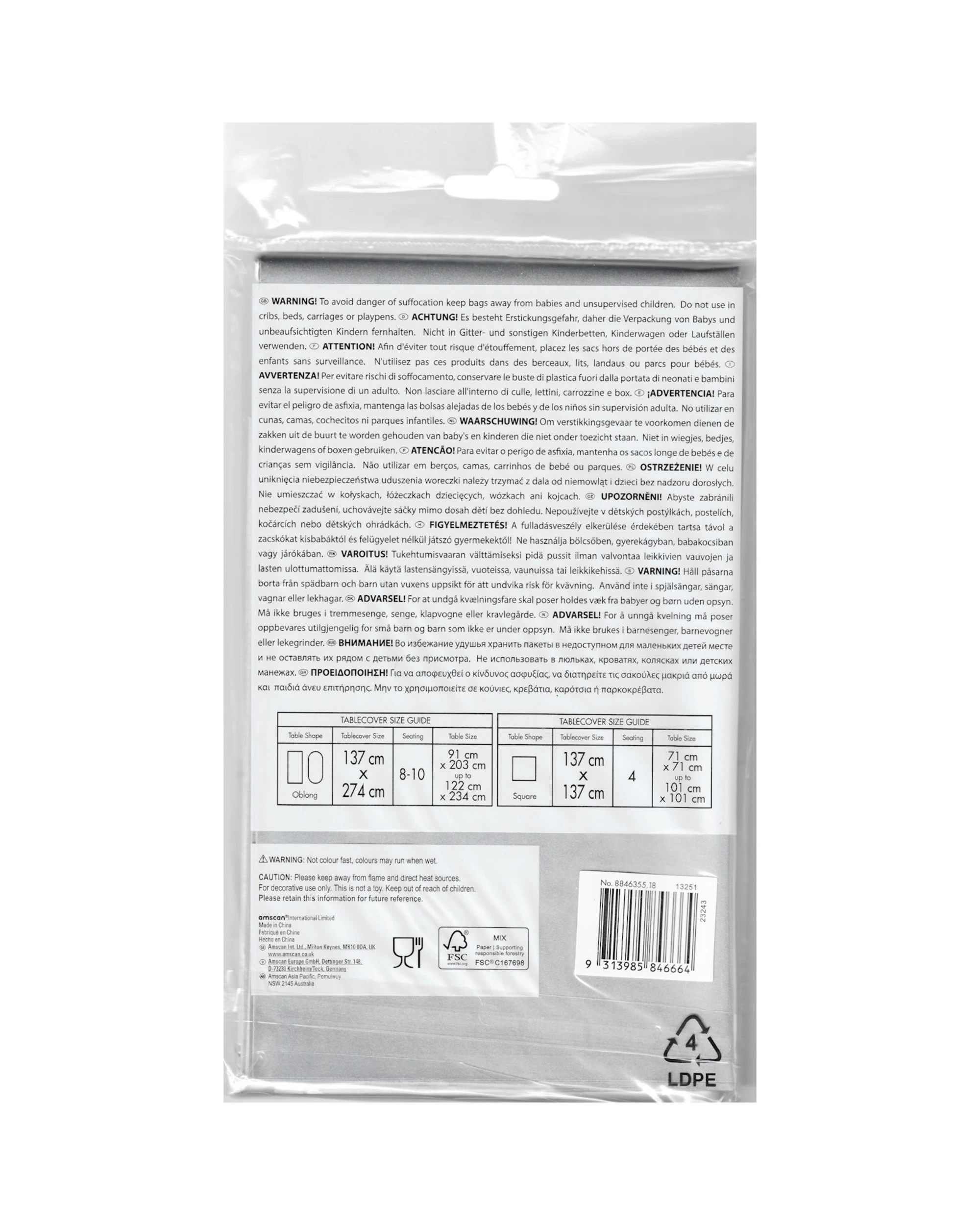 4 Amscan Inc. Rectangle Paper Tablecloth - Silver, 4 of 4