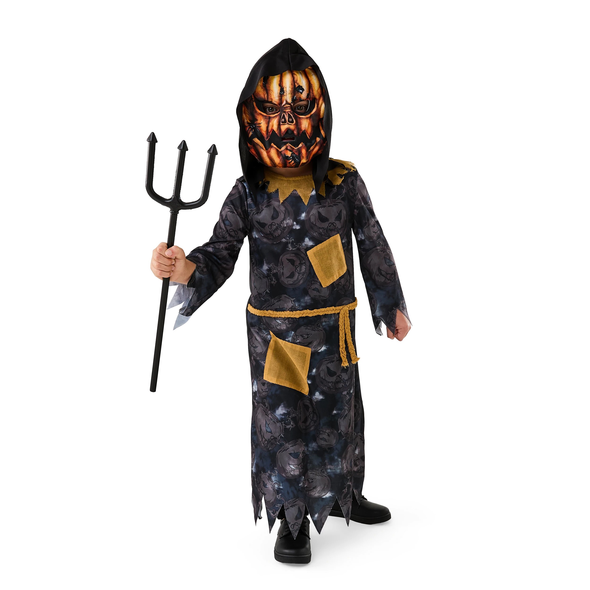 1 3 Piece Pumpkin Scarecrow Costume - Ages 4-6, 1 of 10