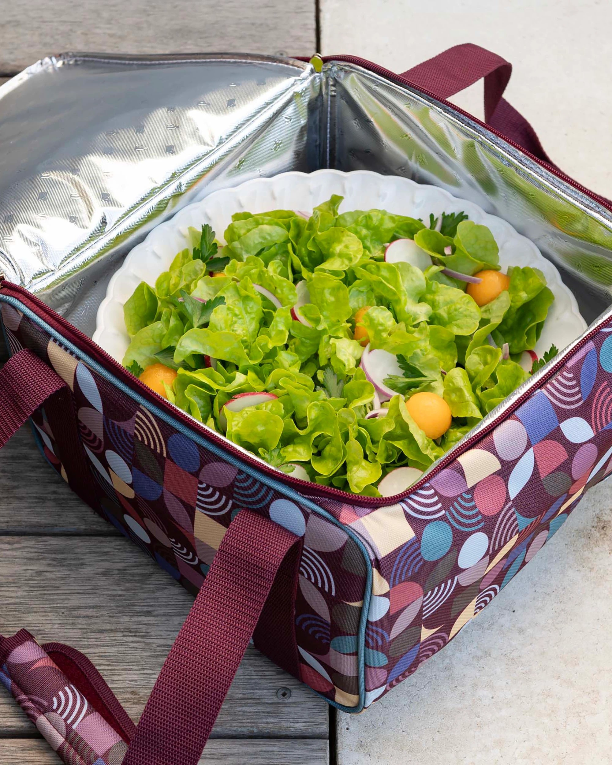 Bambury Aruna Insulated Square Food Carrier Cooler Bag - Multi - Kmart