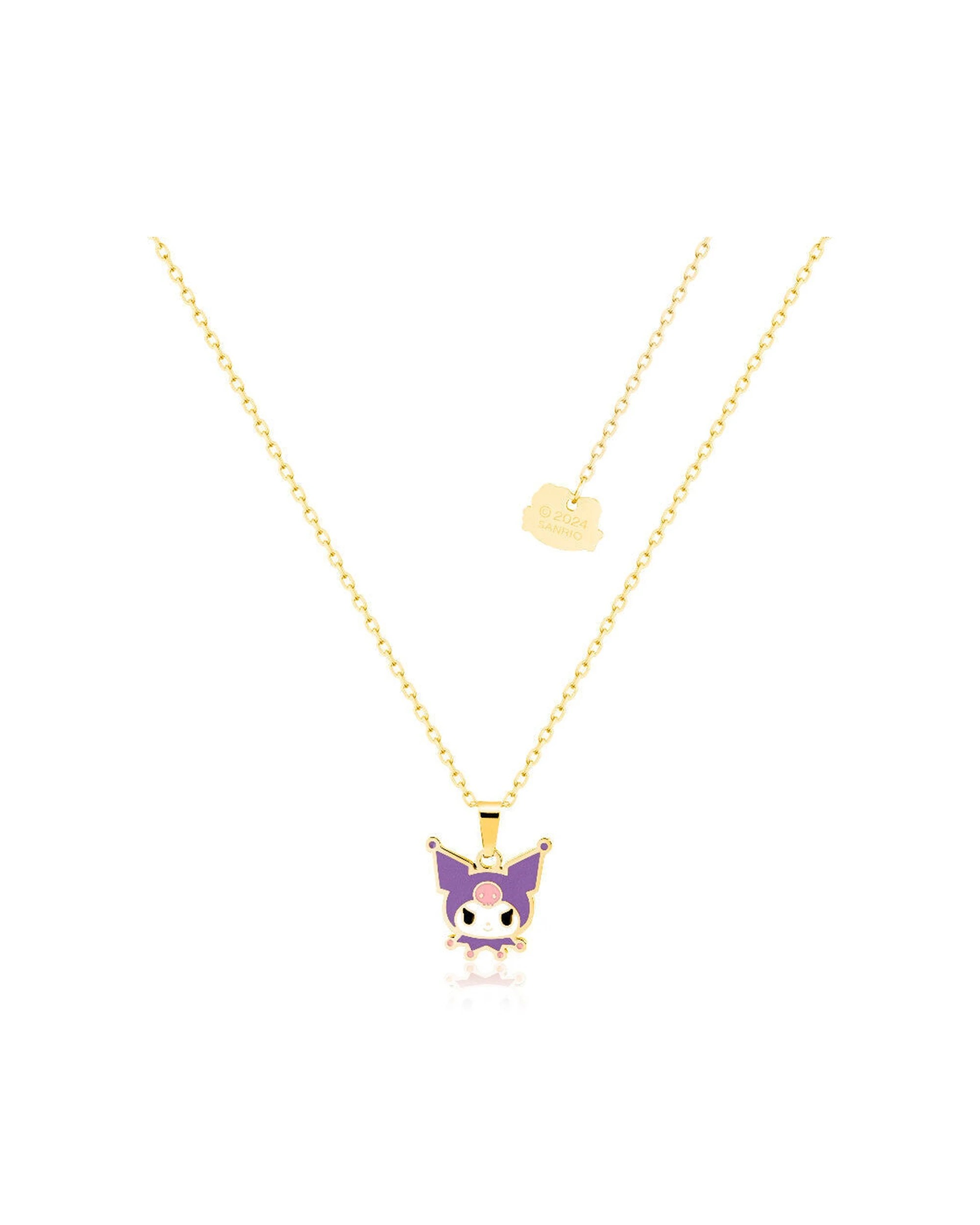 3 Sanrio 2PK ECC Cinnamoroll & Kuromi Head Necklace Plated Stainless Steel Set - Multi - Multi, 3 of 4