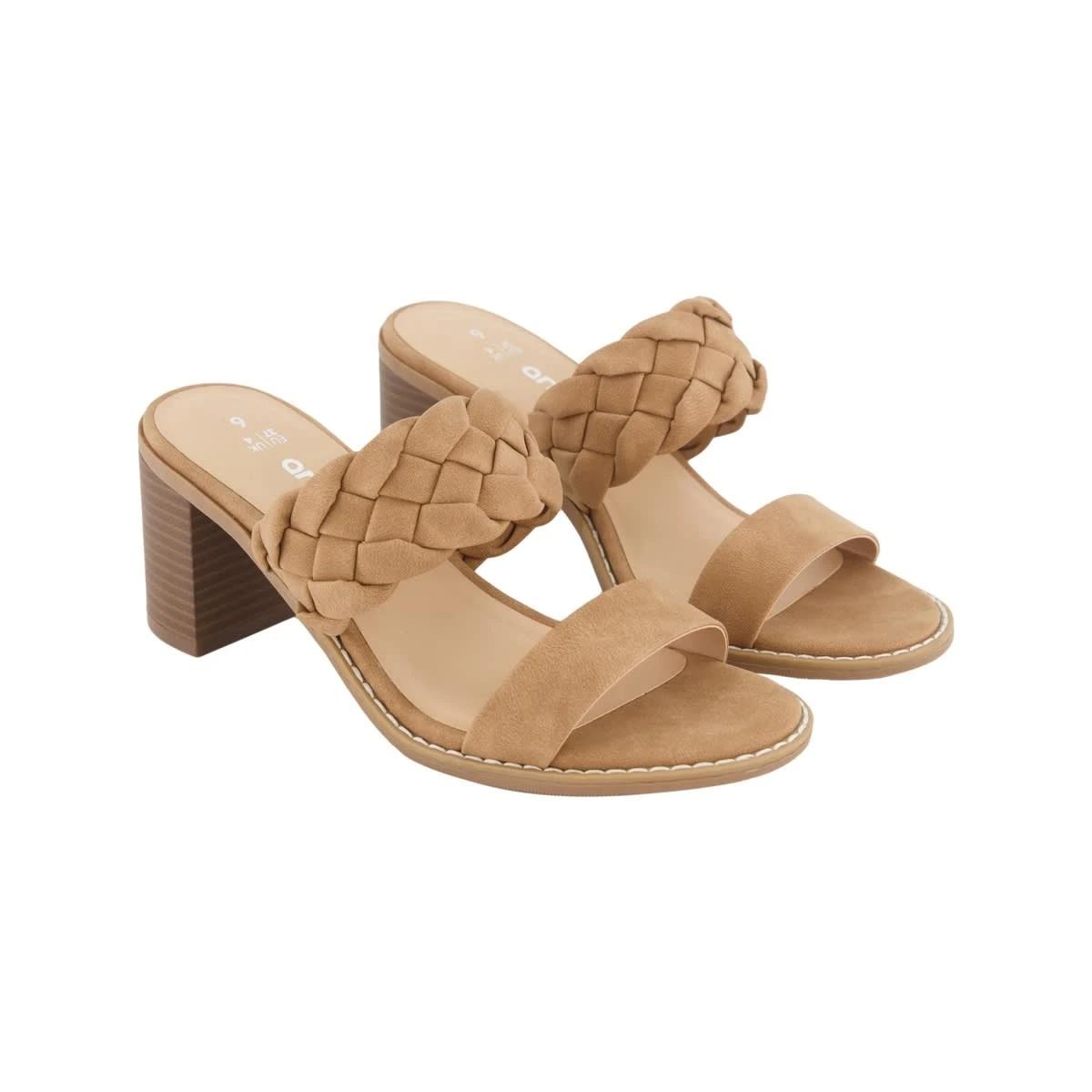 2 Casual Braided Block Heels Tan, 2 of 5