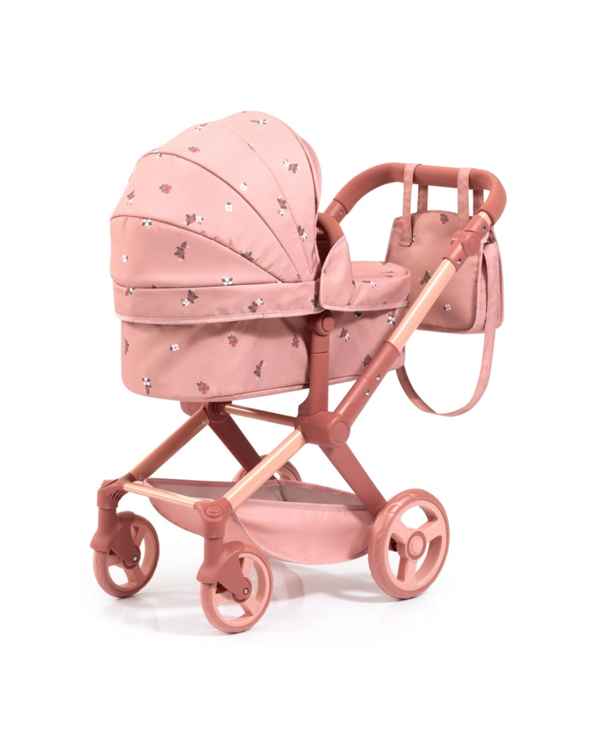 3 Bayer Xeo Doll Pram Flower Convertible Jogger Adjustable Handle For Dolls 52cm Rose - Pink, 3 of 7