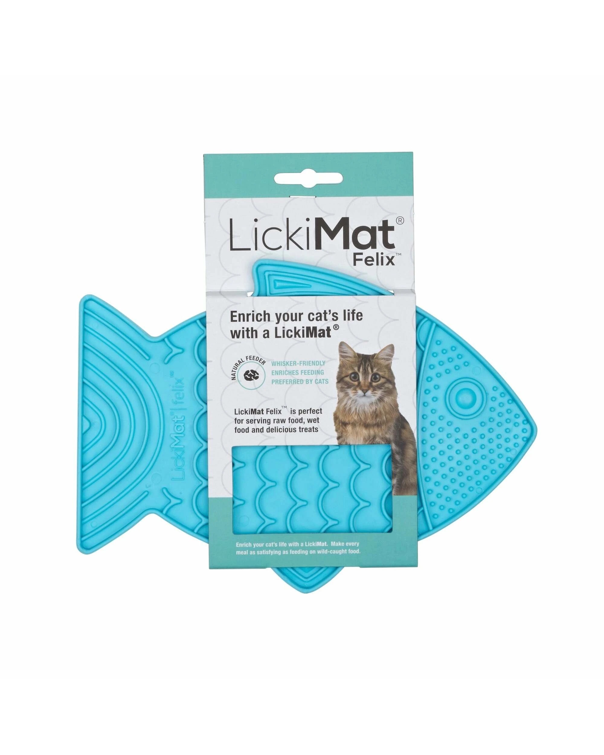 1 Lickimat Felix Slow Food Bowl For Cats - Turquoise, 1 of 2