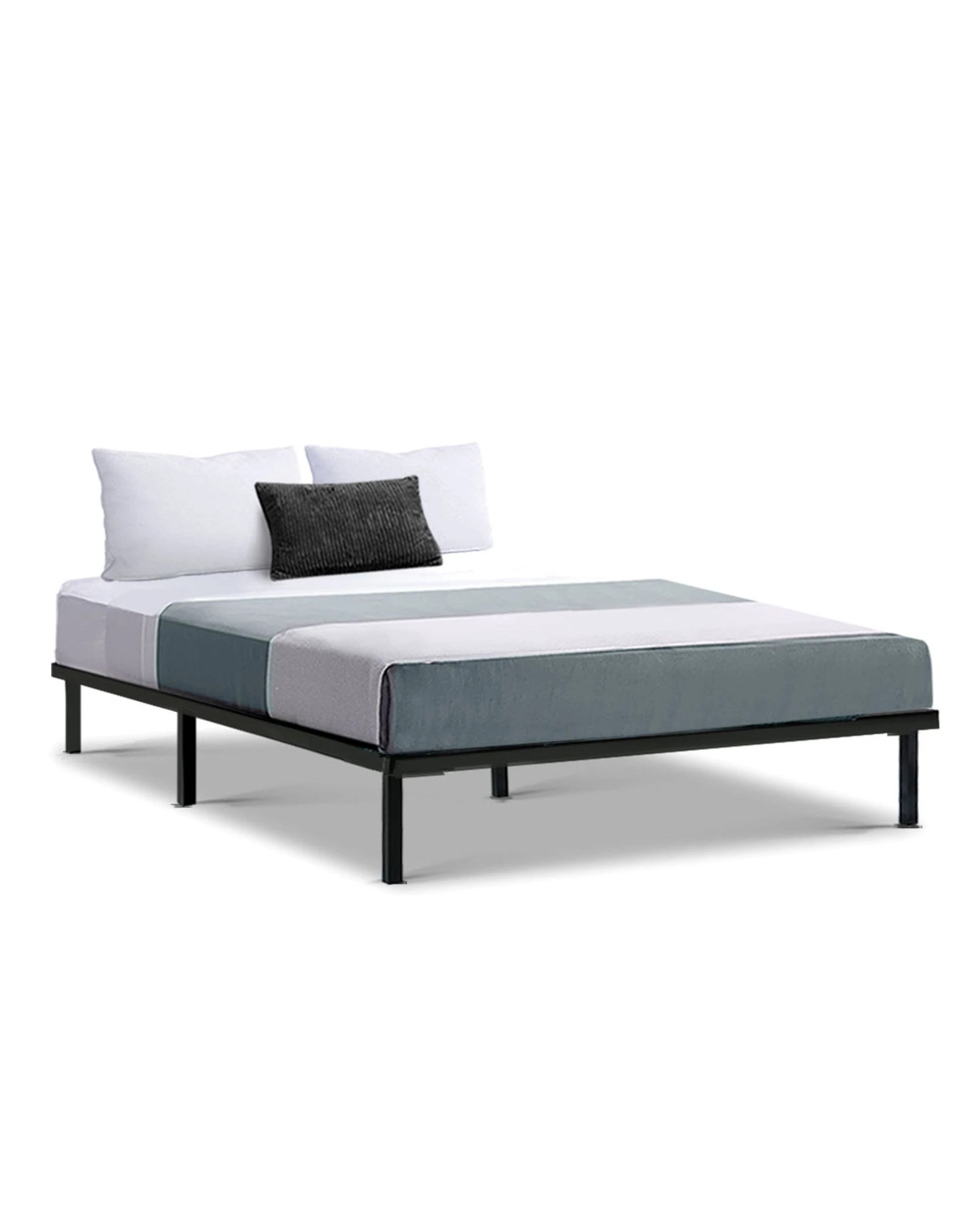 1 Artiss Bed Frame Double Size Metal Frame TED - Black, 1 of 7