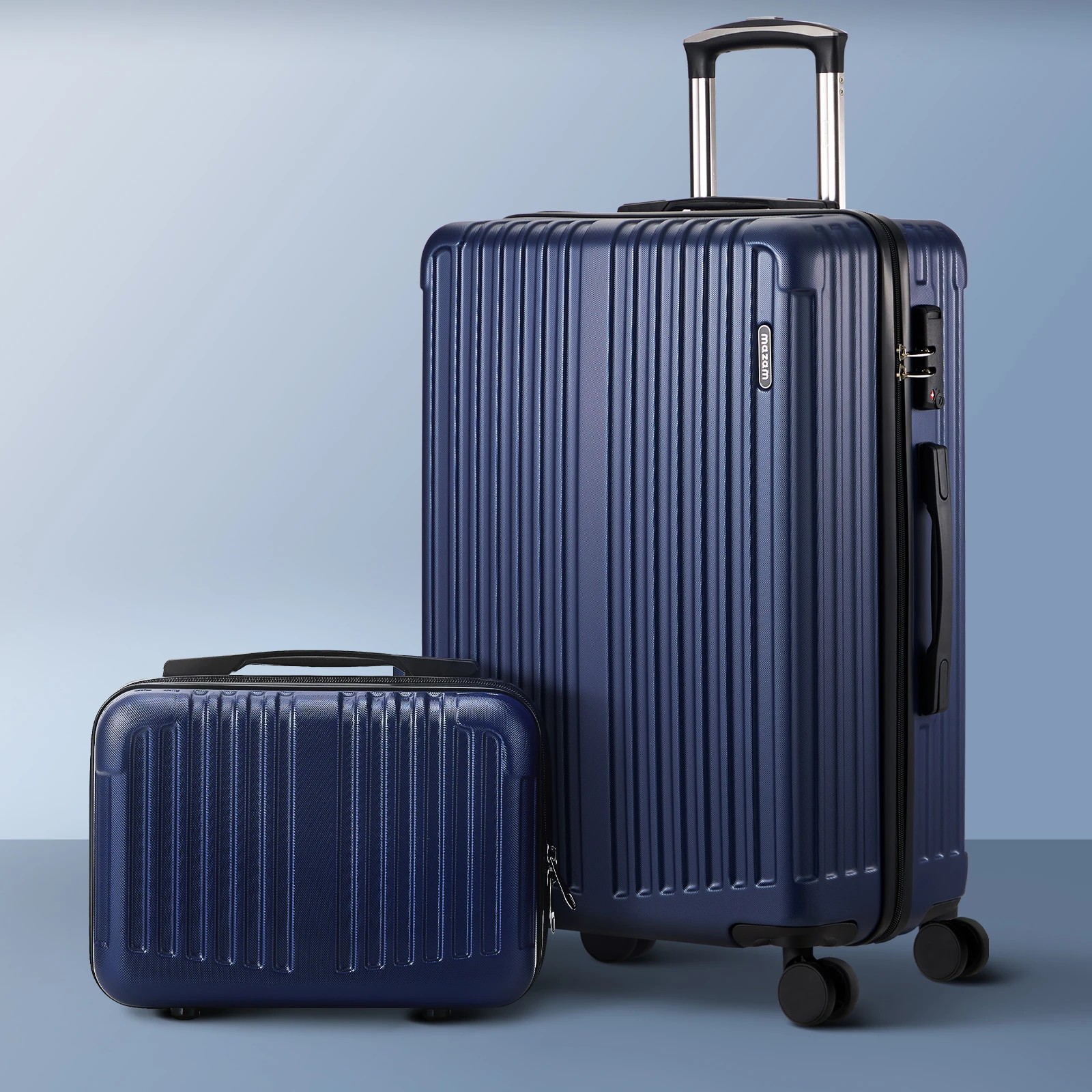 3 Mazam 2PCS Luggage Suitcase Trolley Set Travel Carry On TSA Lock Hard Case - Blue, 3 of 4