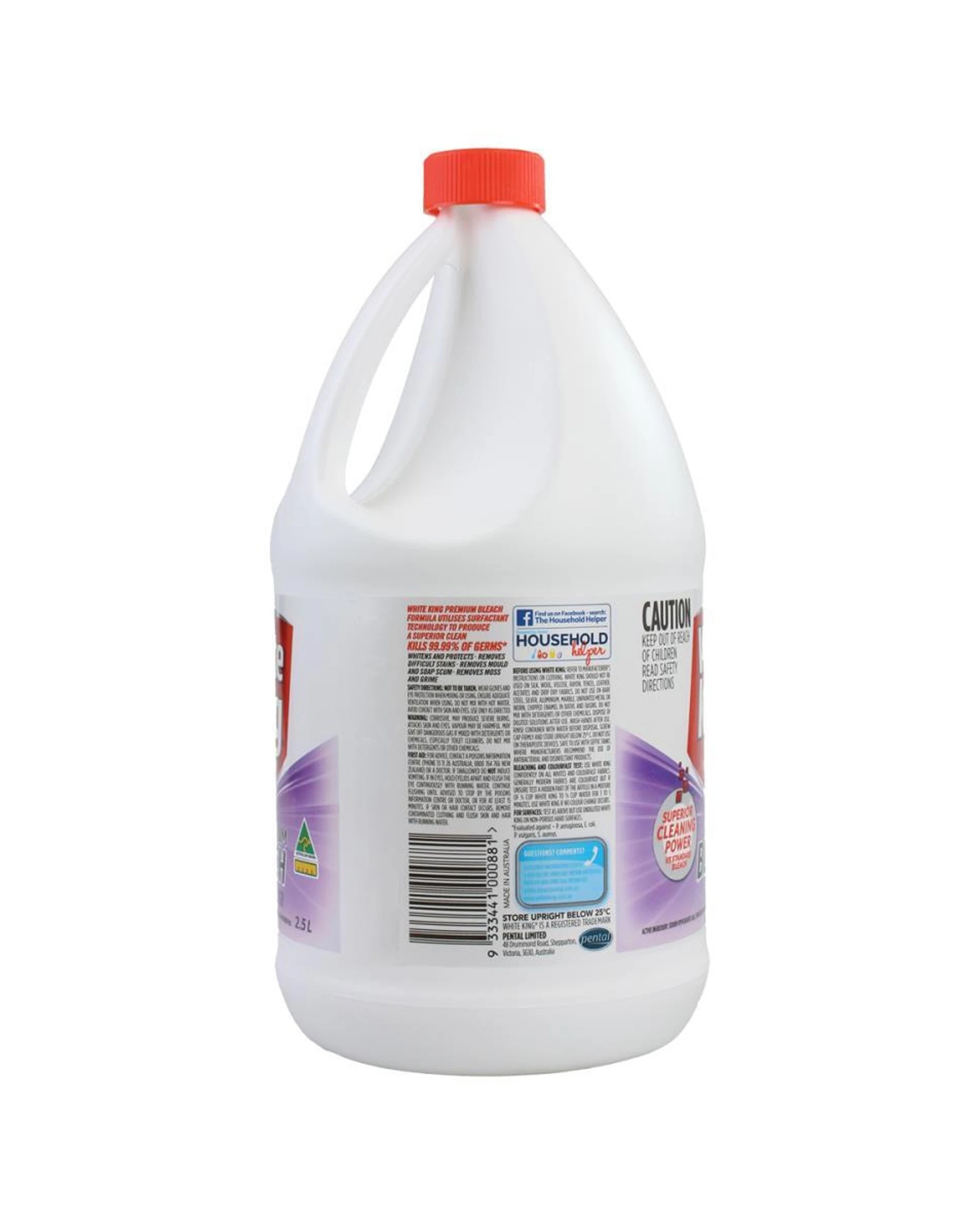 4 White King Premium All Purpose Bleach Cleaner 8 Pack 2.5L Lavender - White, 4 of 4
