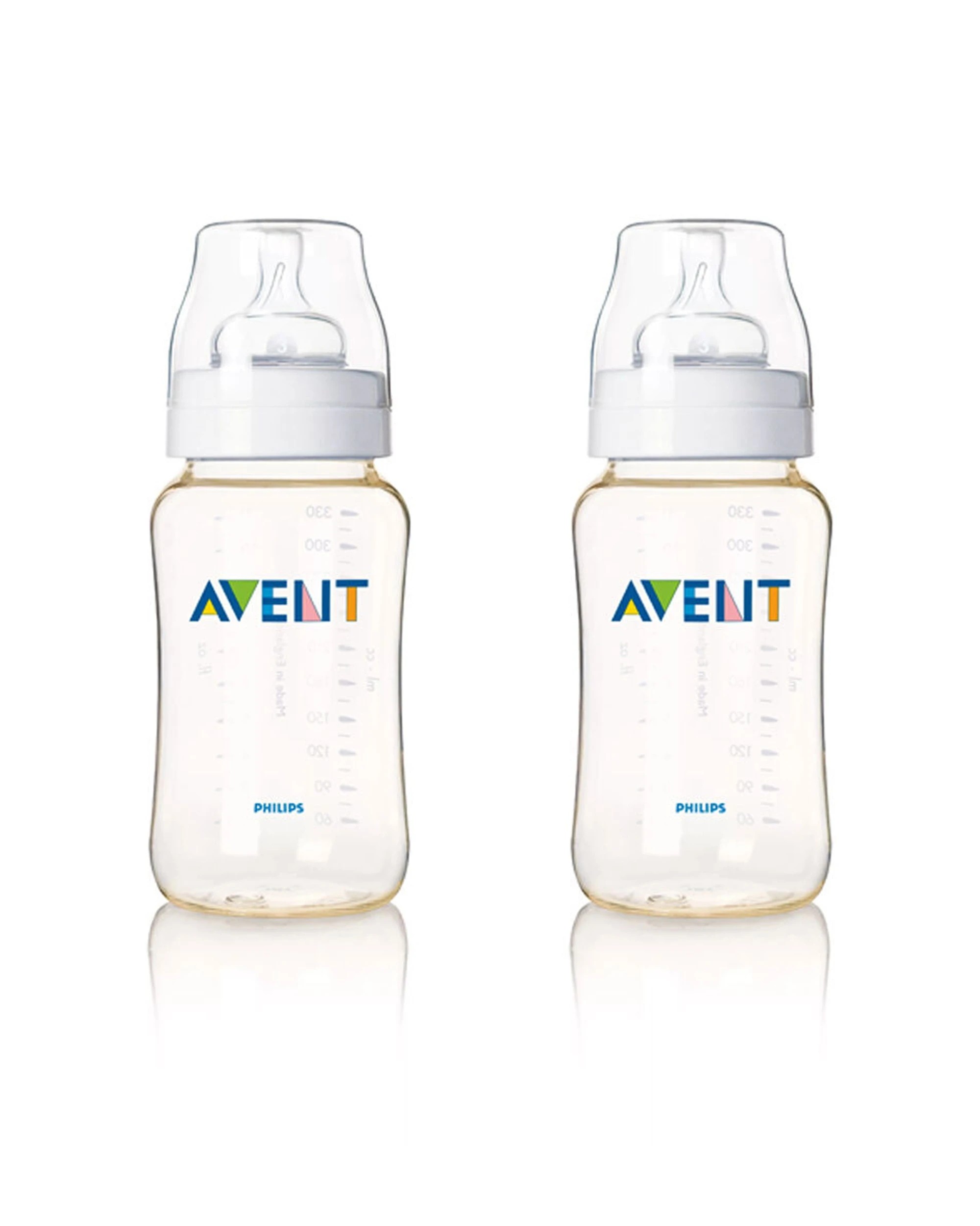 1 Philips Avent Classic Plus Baby Bottle 330ml 2 Pack Anti Colic 3 Months - Plain, 1 of 1